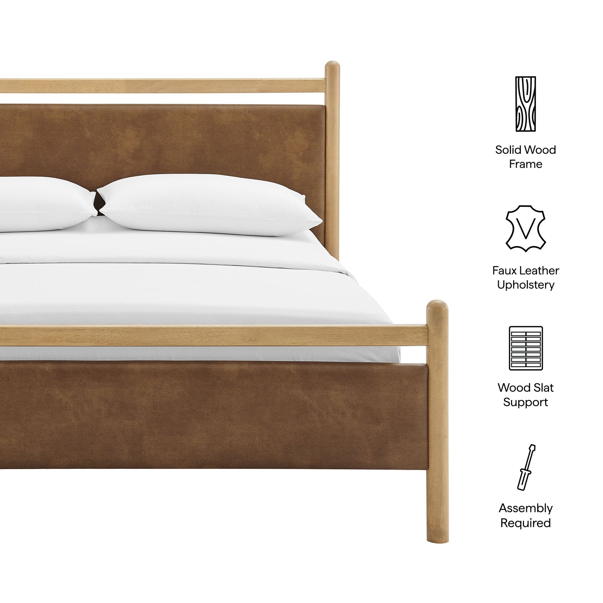 Ginny Queen Size Vegan Leather Platform Bed Frame by Modway