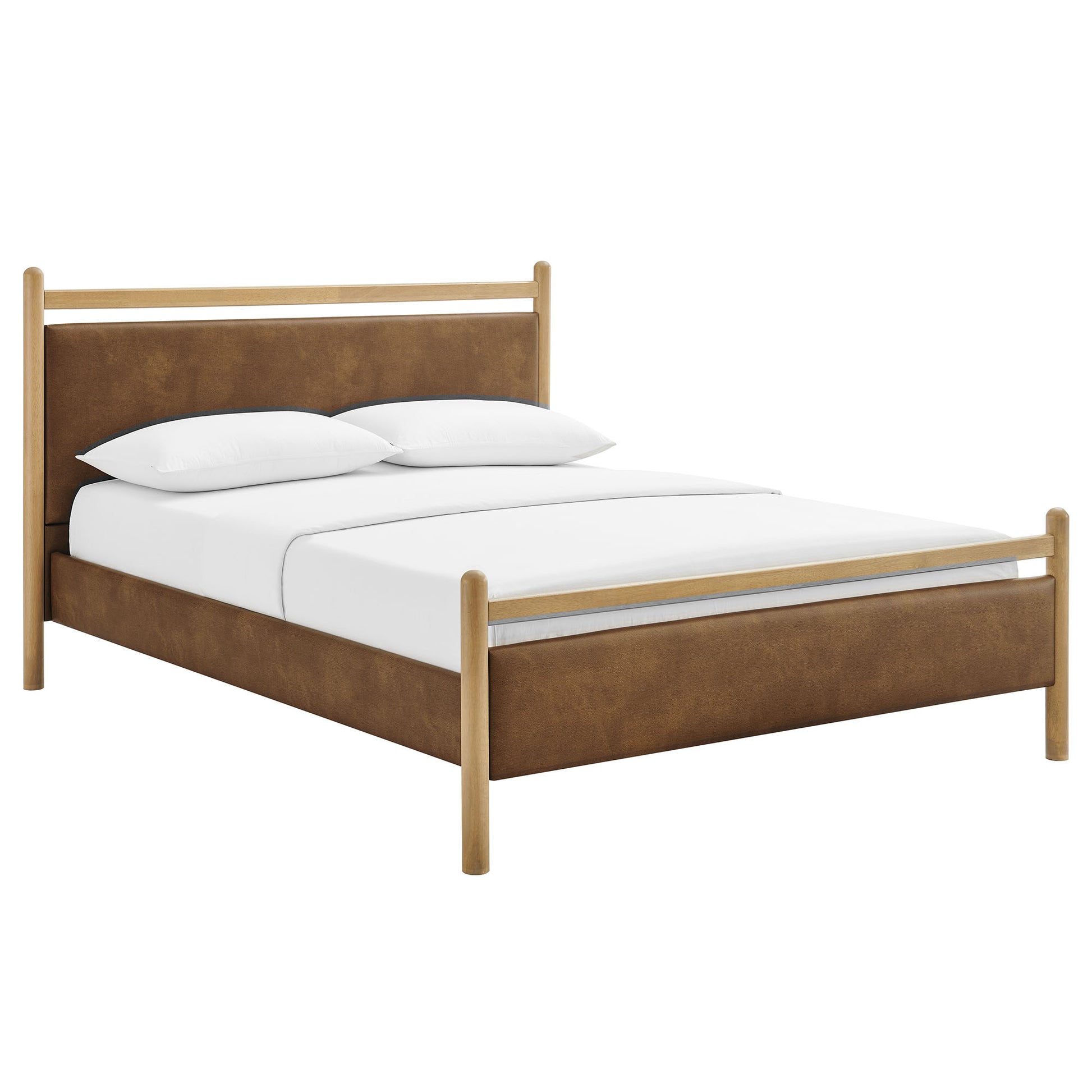 Ginny King Size Vegan Leather Platform Bed Frame by Modway