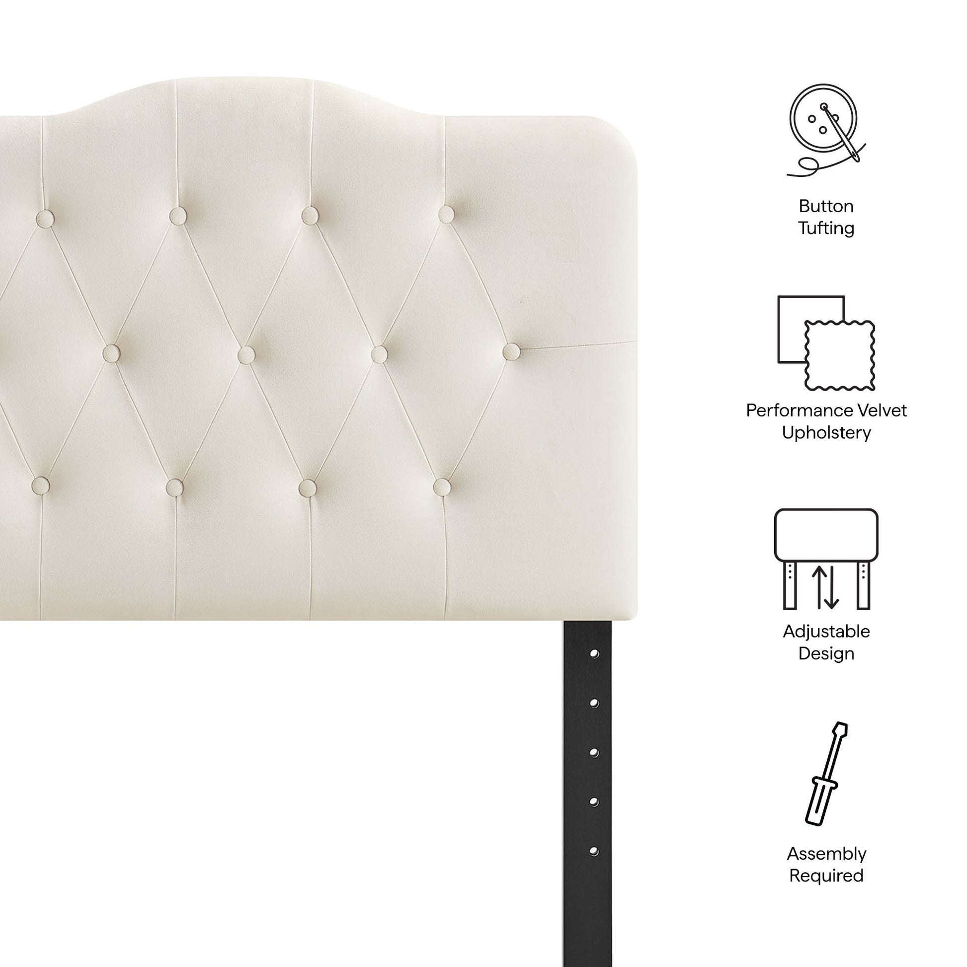 Annabel Stain-Resistant Performance Velvet Twin Headboard by Modway
