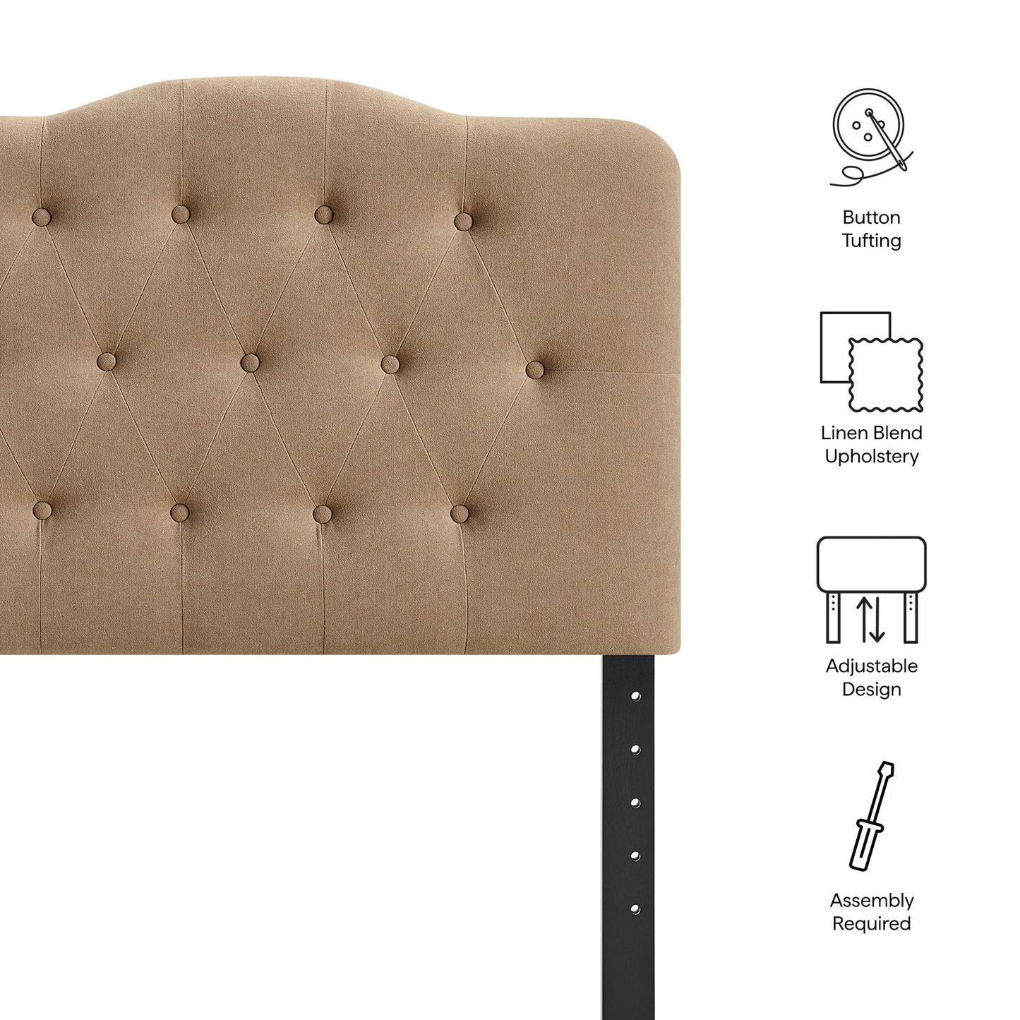 Annabel Premium Linen Blend Twin Headboard by Modway