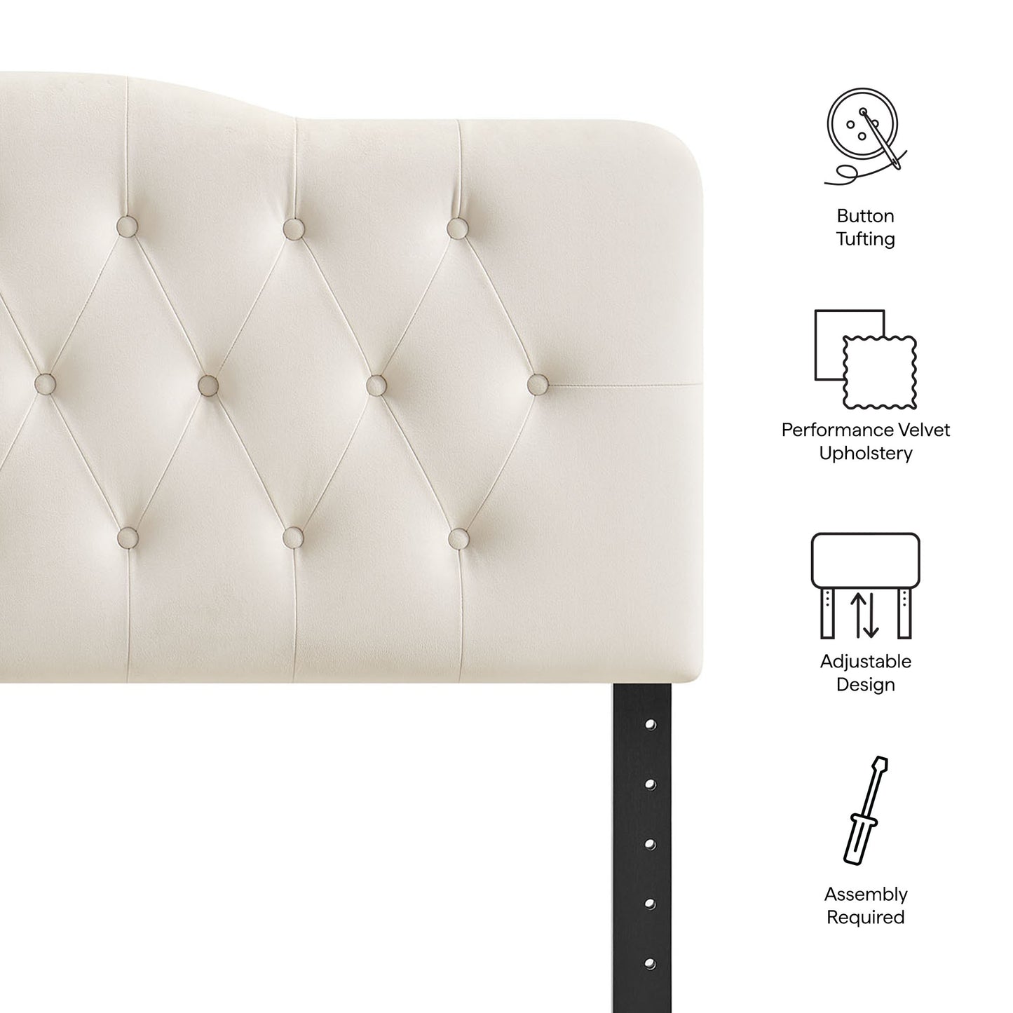 Annabel Stain-Resistant Performance Velvet Full Headboard by Modway