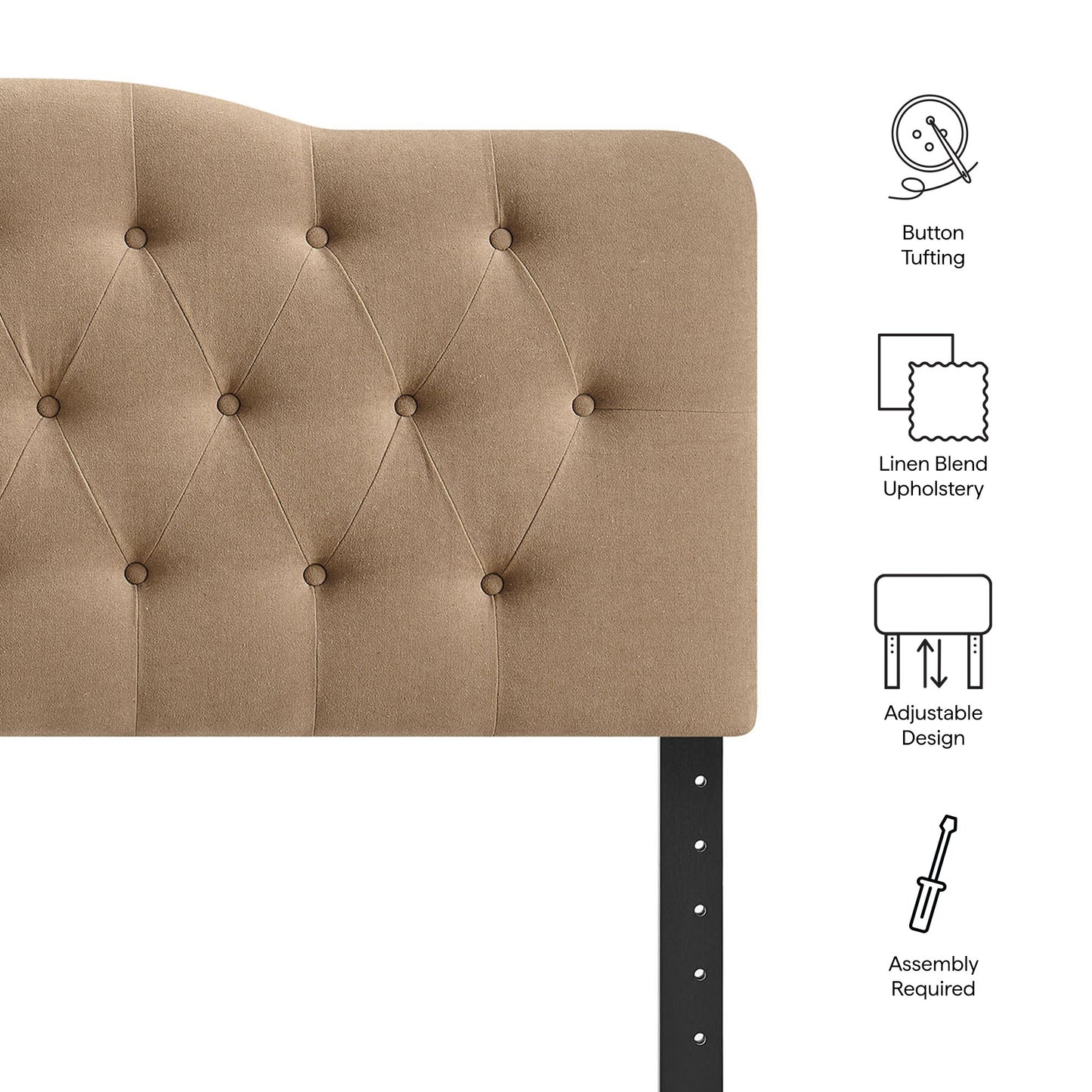 Annabel Premium Linen Blend Queen Headboard by Modway