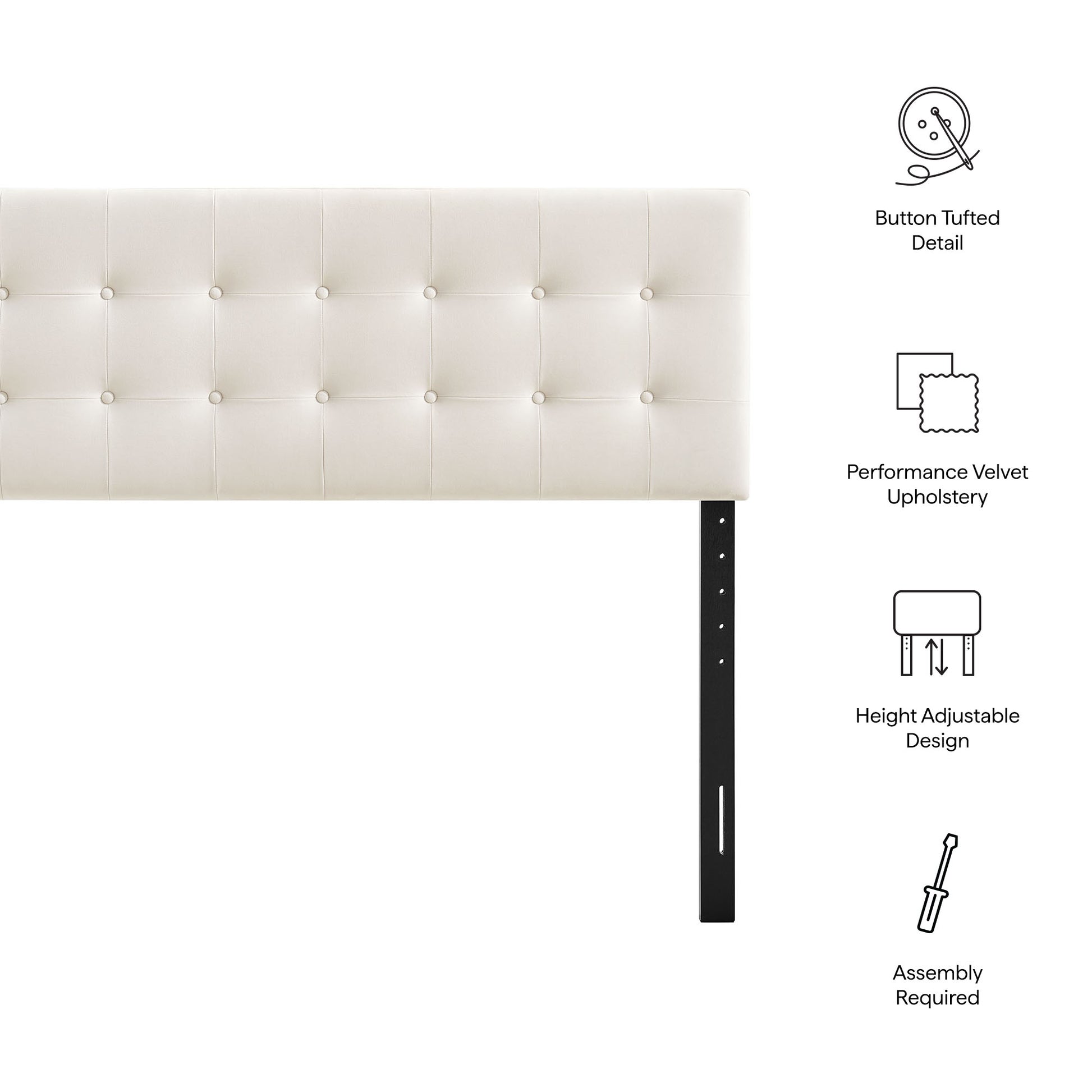 Emily Stain-Resistant Performance Velvet King Size Headboard by Modway