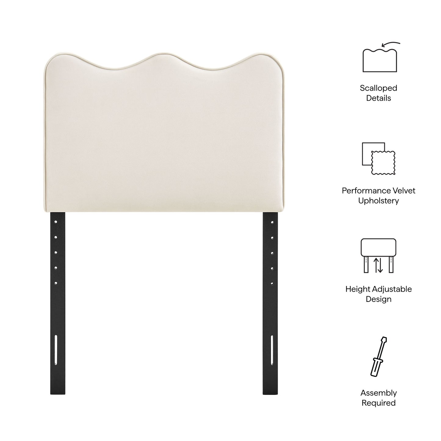 Athena Stain-Resistant Performance Velvet Twin Size Headboard by Modway