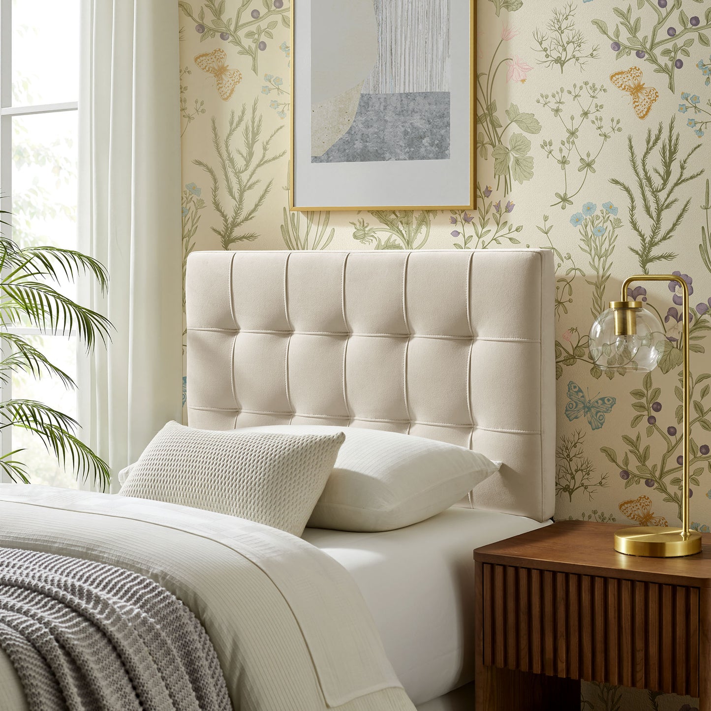 Lily Stain-Resistant Performance Velvet Twin Size Headboard by Modway