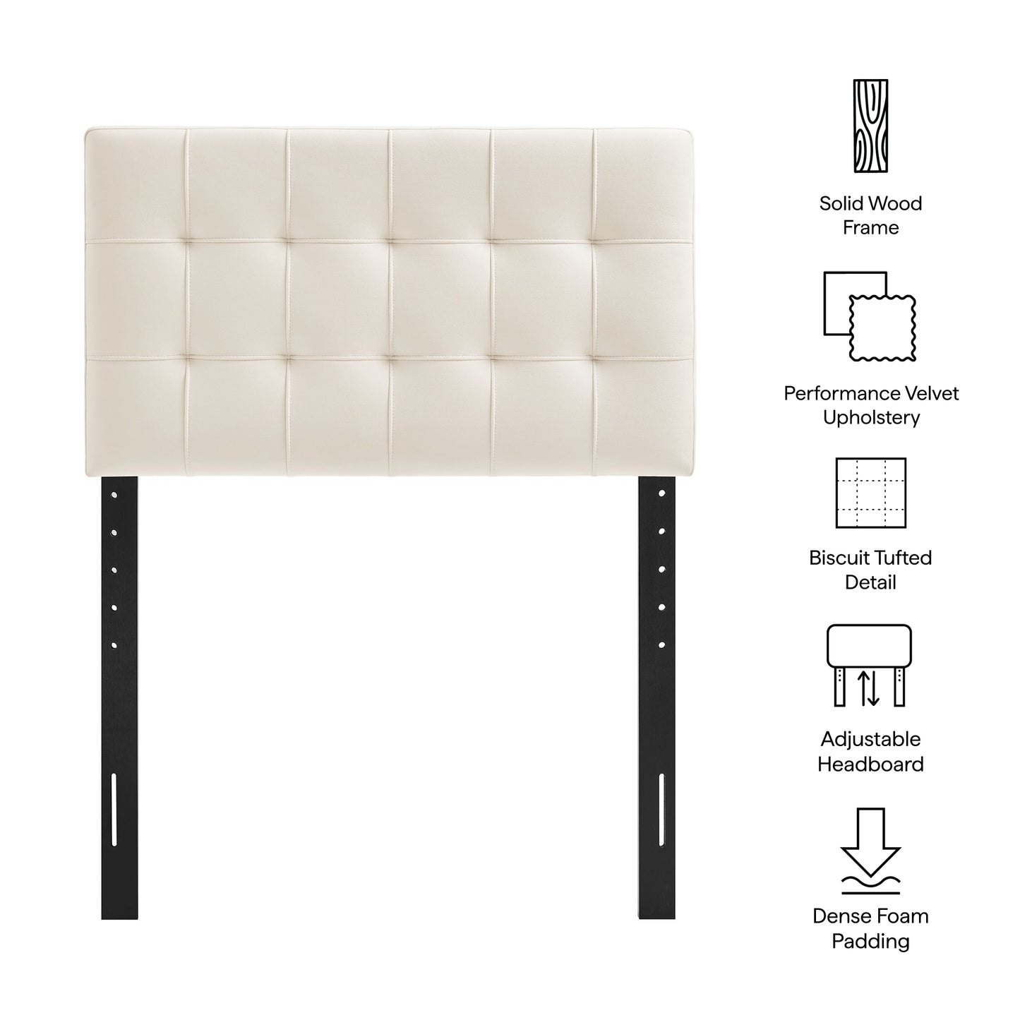 Lily Stain-Resistant Performance Velvet Twin Size Headboard by Modway
