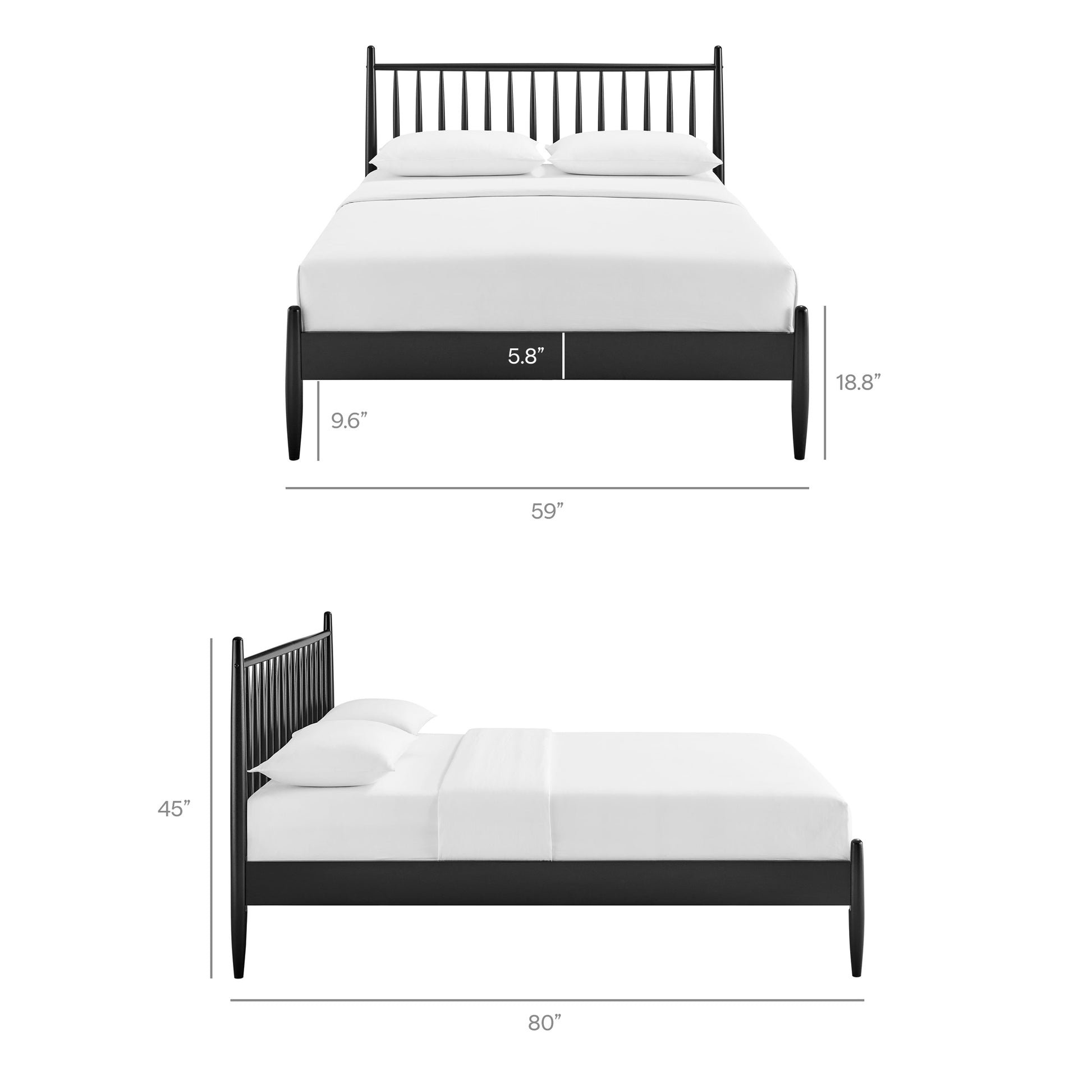 Zane Full Size Spindle Bed Frame by Modway