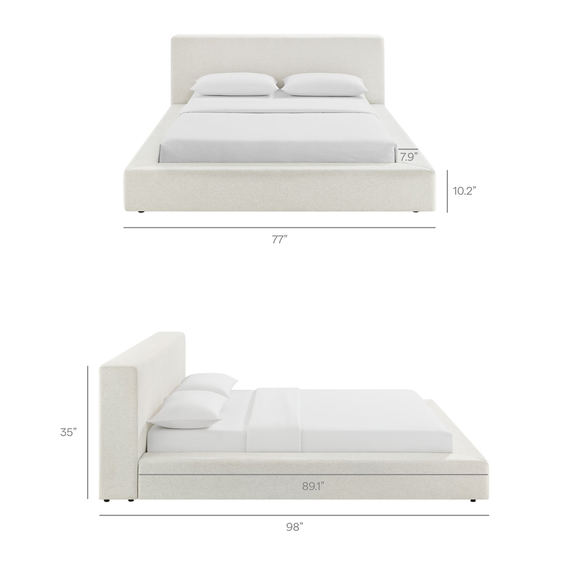 Luma Chenille Upholstered Queen Platform Bed Frame by Modway