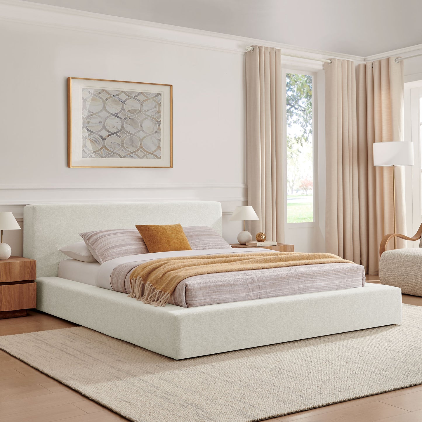 Luma Chenille Upholstered King Platform Bed Frame by Modway