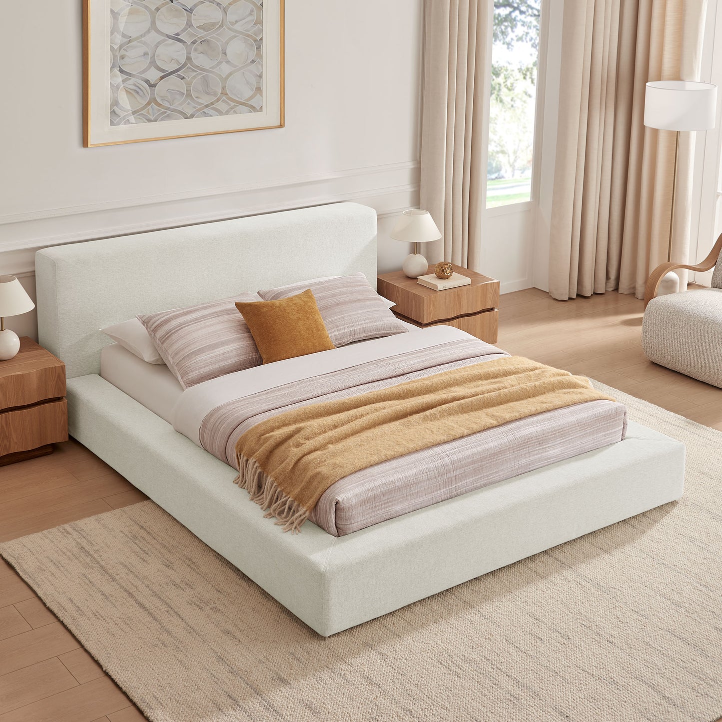 Luma Chenille Upholstered King Platform Bed Frame by Modway