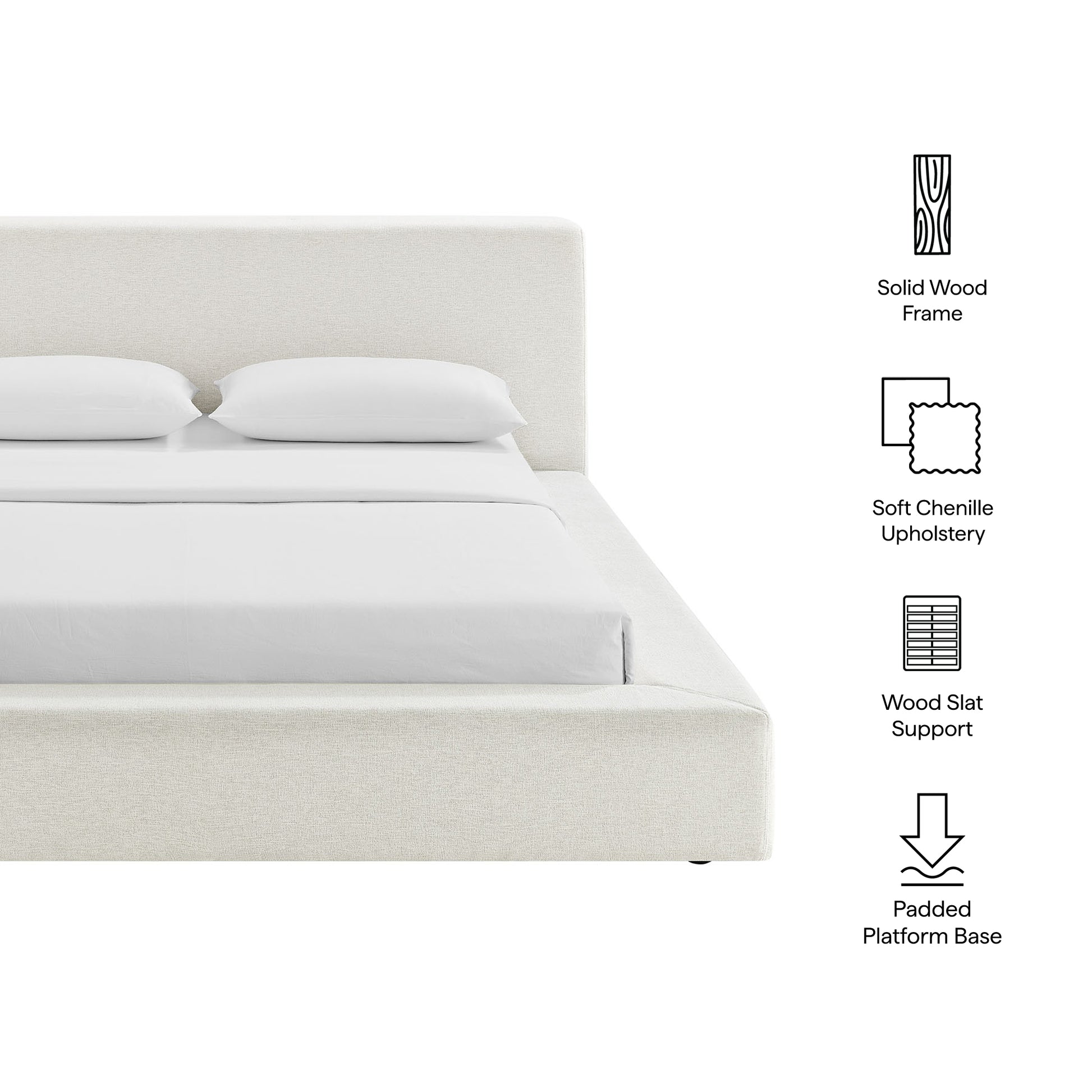 Luma Chenille Upholstered King Platform Bed Frame by Modway