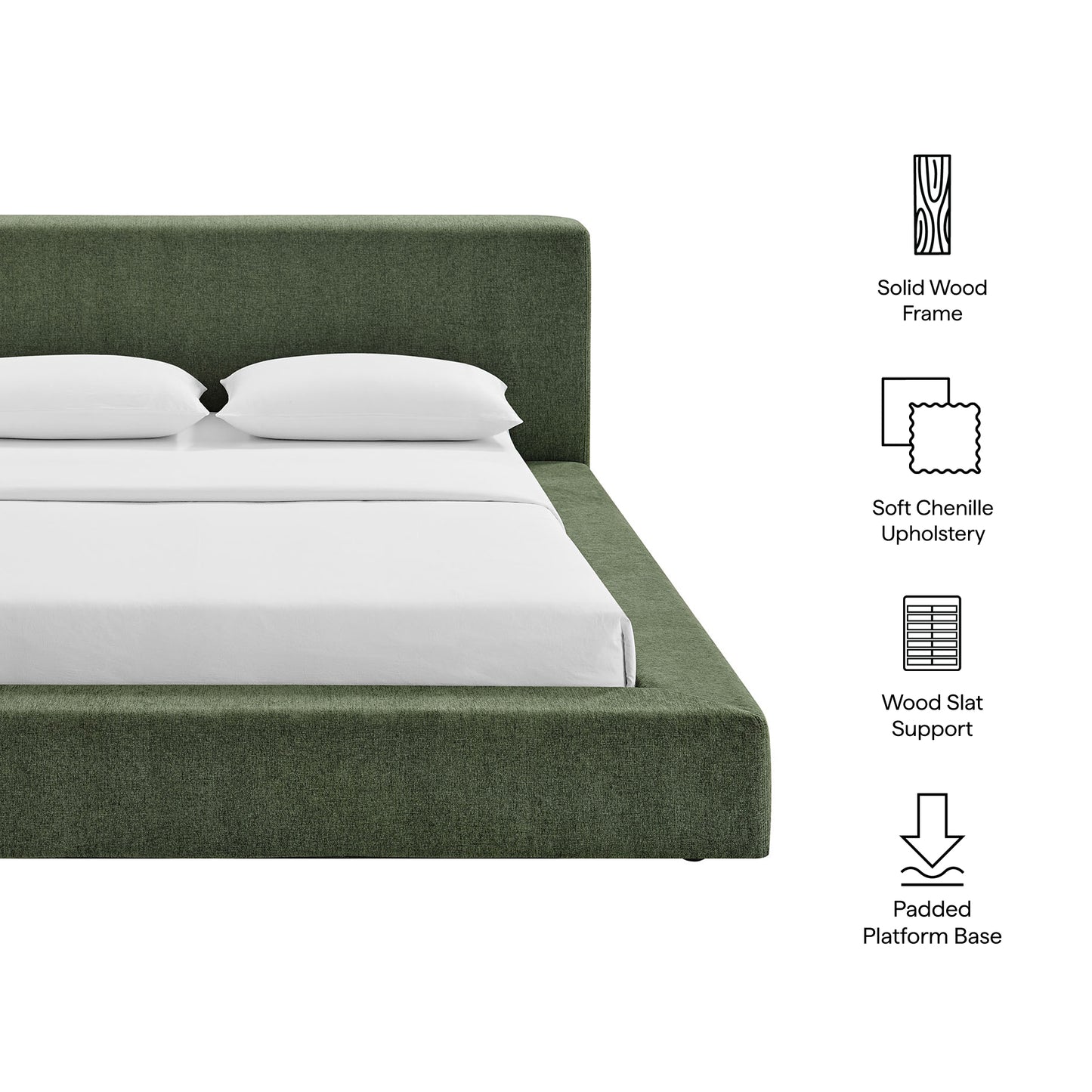 Luma Chenille Upholstered Queen Platform Bed Frame by Modway