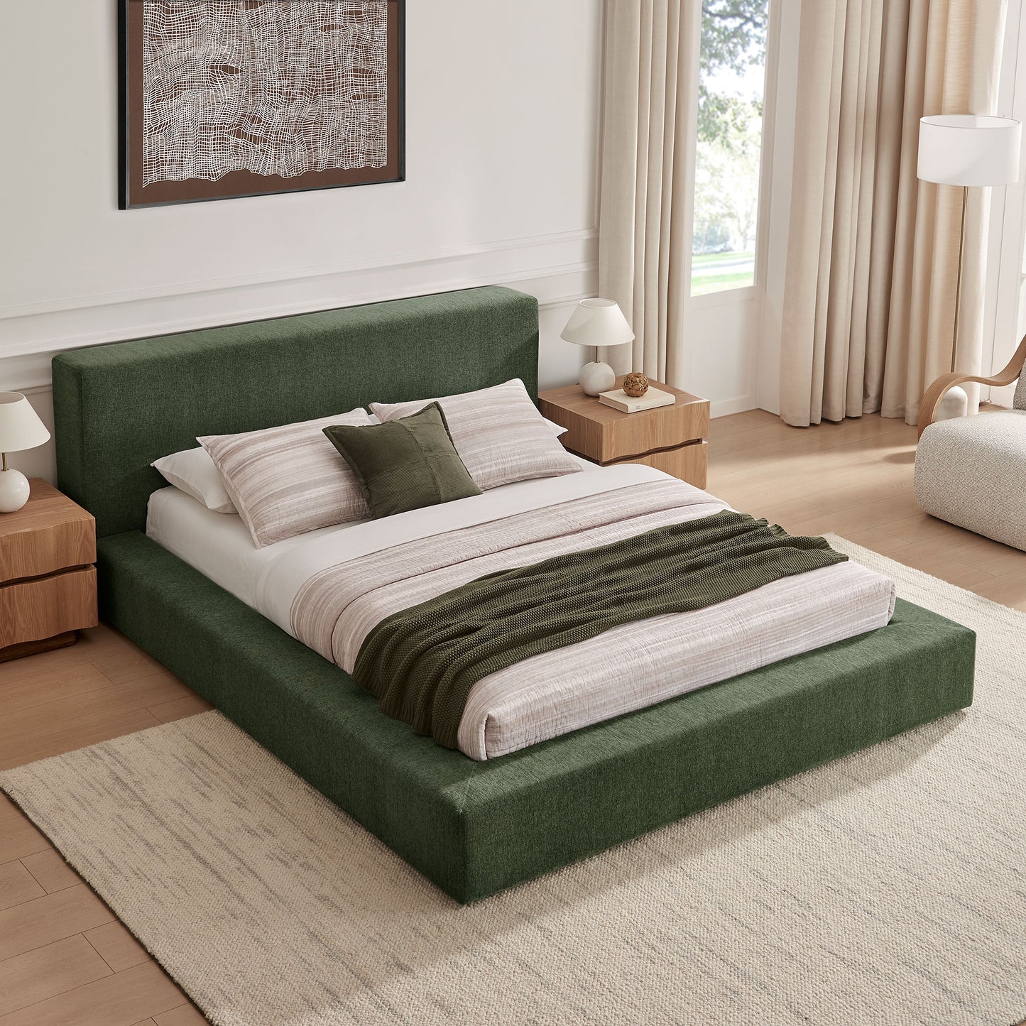 Luma Chenille Upholstered King Platform Bed Frame by Modway