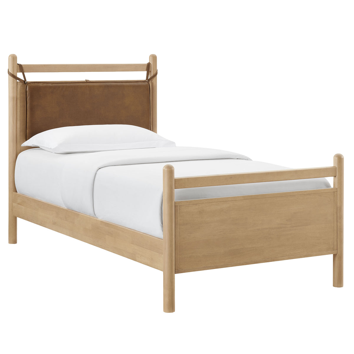 Leni Twin Size Vegan Leather and Wood Platform Bed Frame by Modway