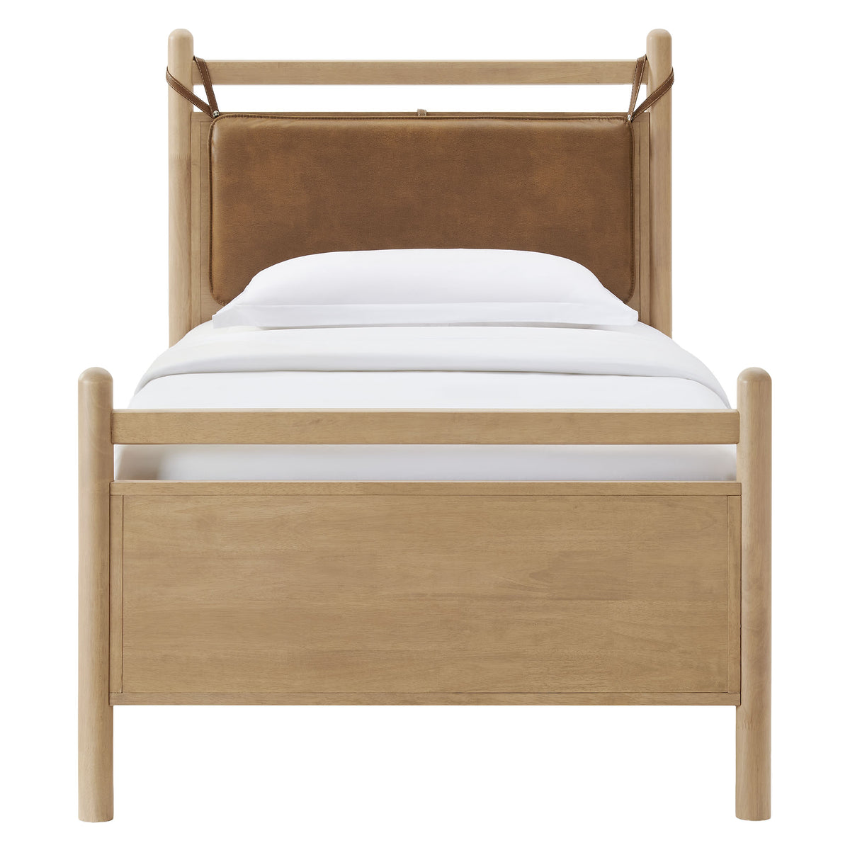 Leni Twin Size Vegan Leather and Wood Platform Bed Frame by Modway