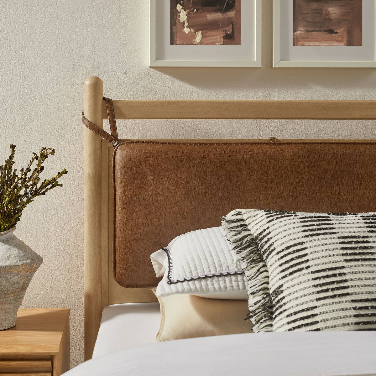 Leni Twin Size Vegan Leather and Wood Platform Bed Frame by Modway