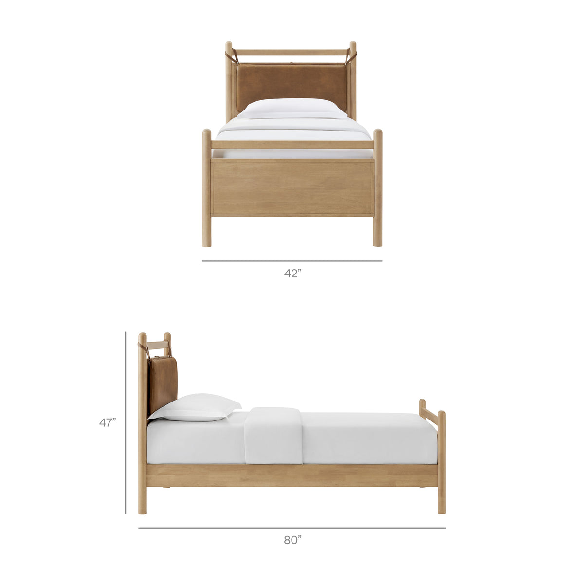Leni Twin Size Vegan Leather and Wood Platform Bed Frame by Modway