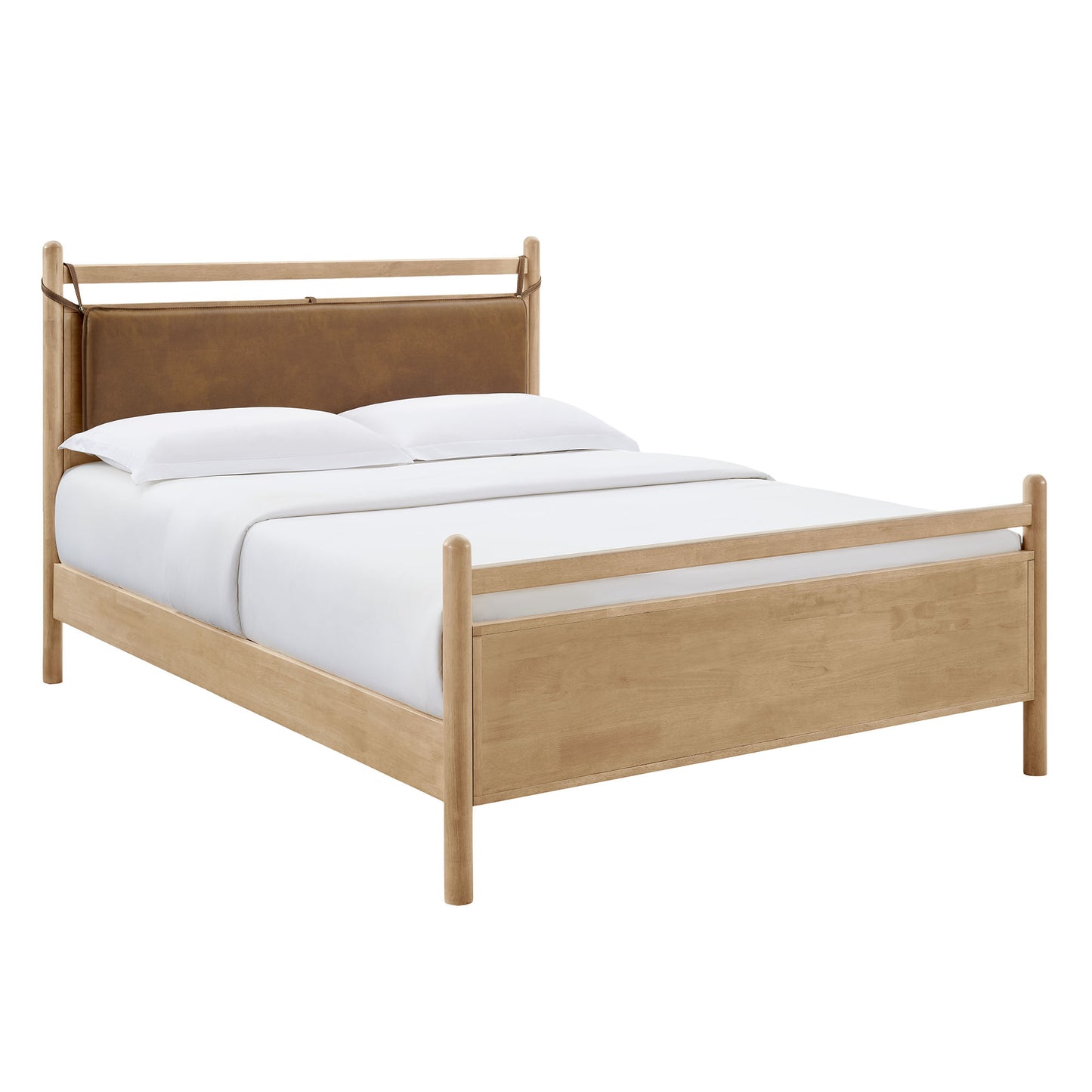 Leni Full Size Vegan Leather and Wood Platform Bed Frame by Modway