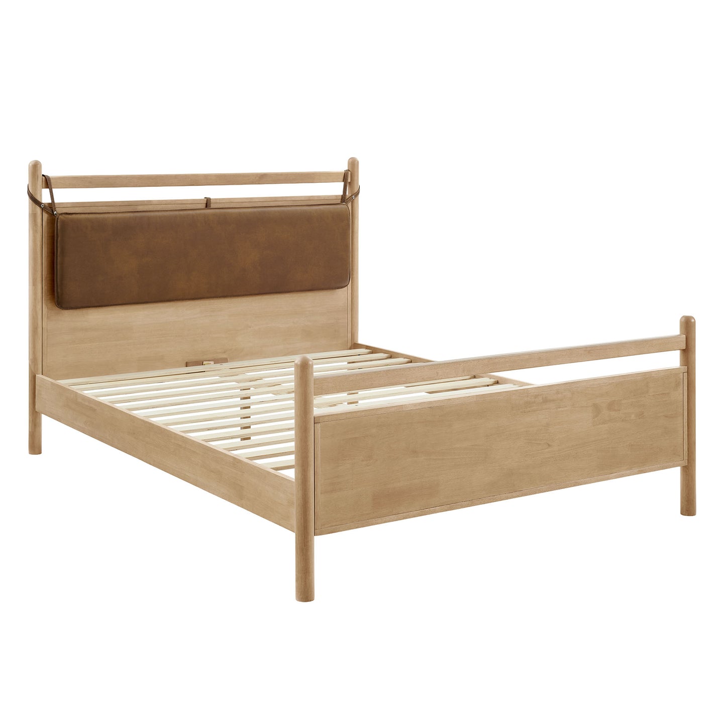 Leni Full Size Vegan Leather and Wood Platform Bed Frame by Modway