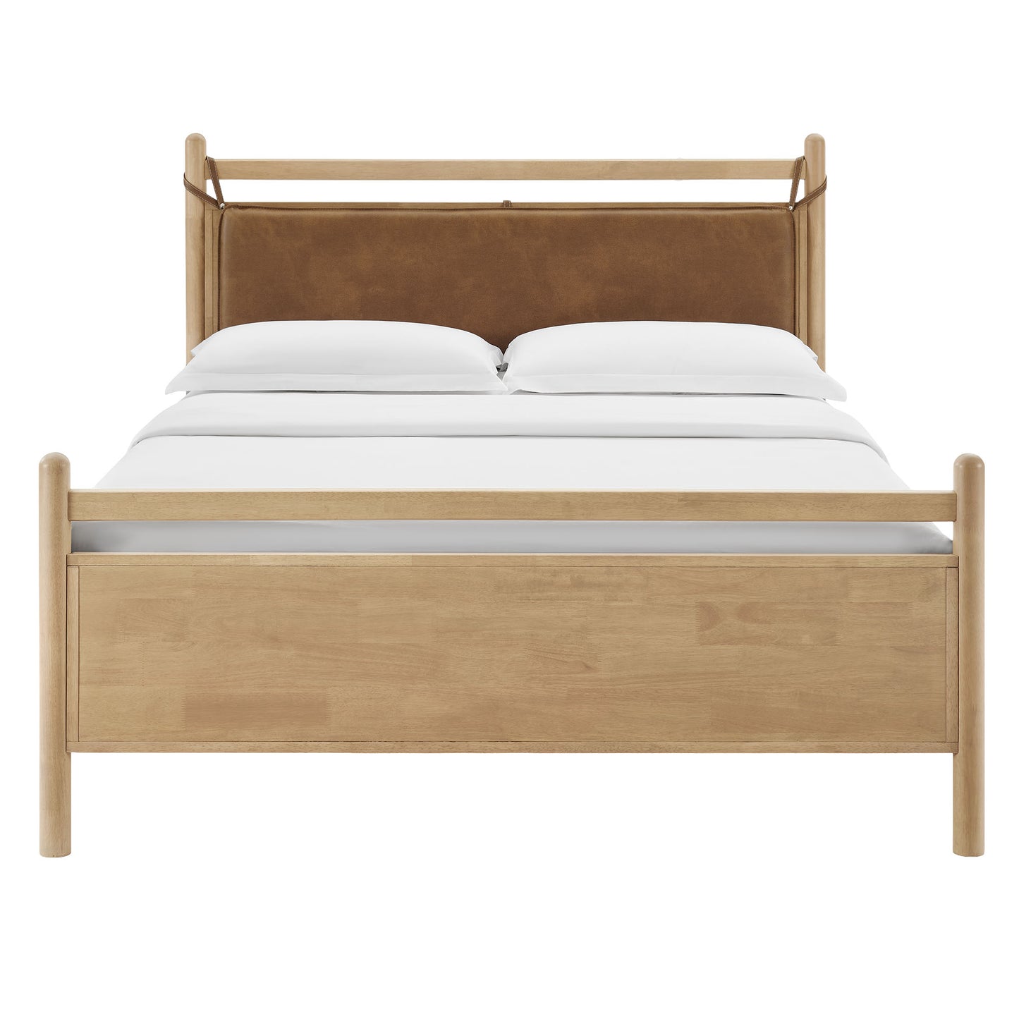 Leni Full Size Vegan Leather and Wood Platform Bed Frame by Modway