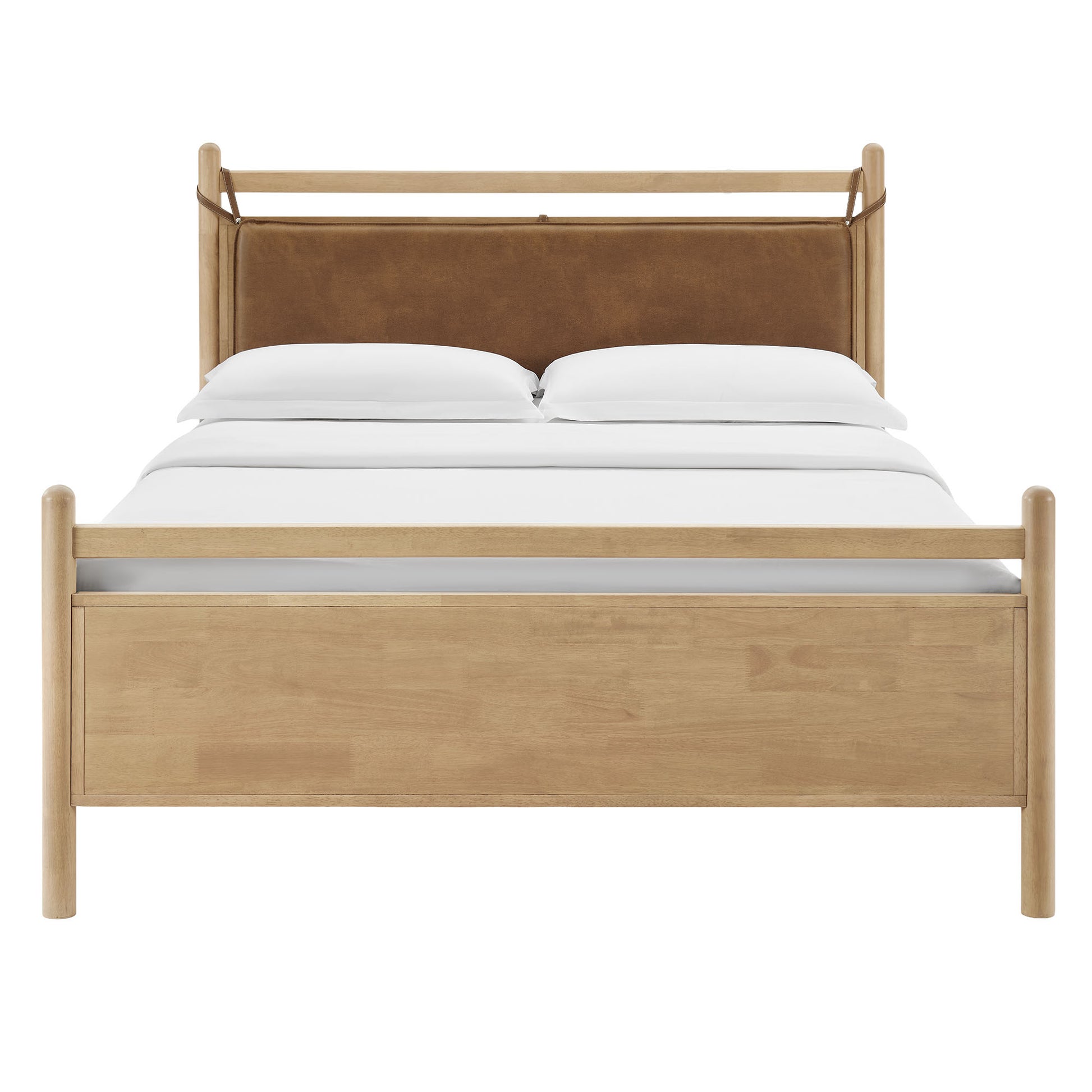 Leni Full Size Vegan Leather and Wood Platform Bed Frame by Modway