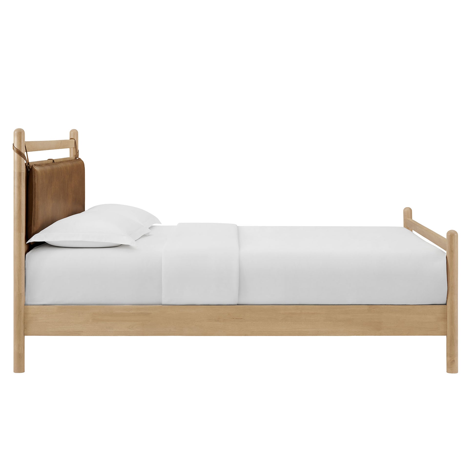 Leni Full Size Vegan Leather and Wood Platform Bed Frame by Modway