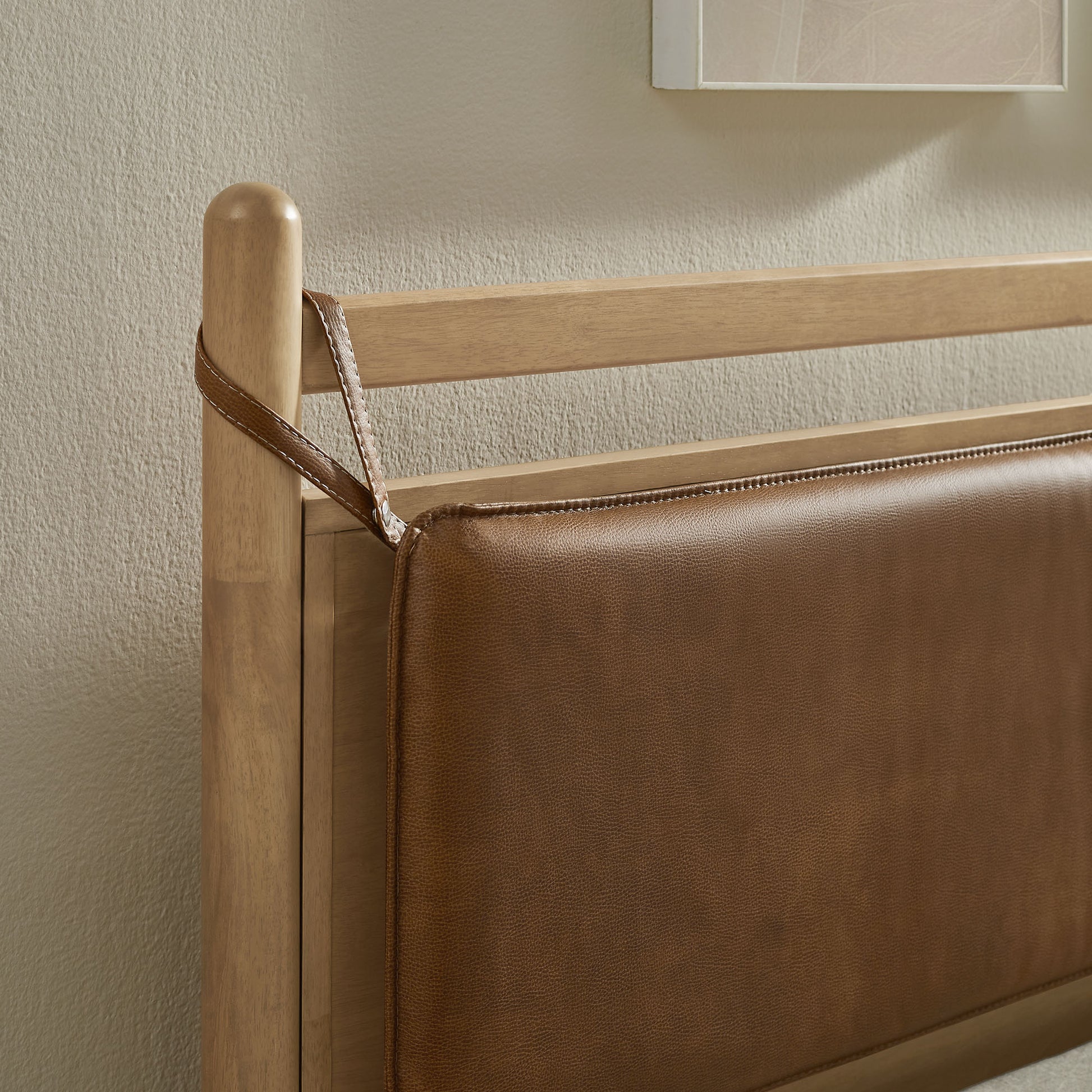 Leni Full Size Vegan Leather and Wood Platform Bed Frame by Modway