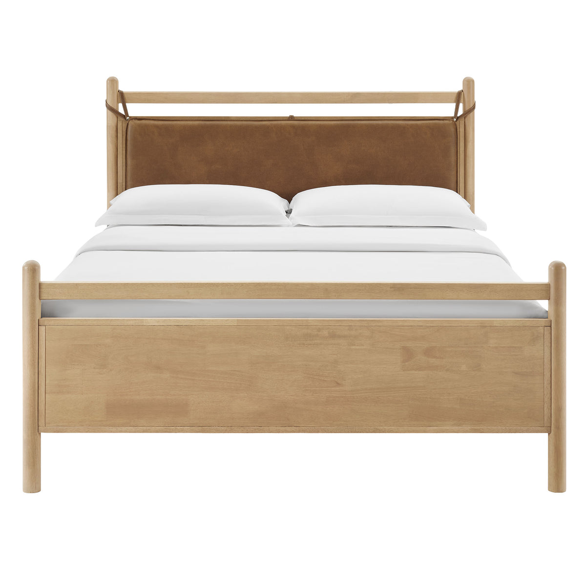 Leni King Size Vegan Leather and Wood Platform Bed Frame by Modway