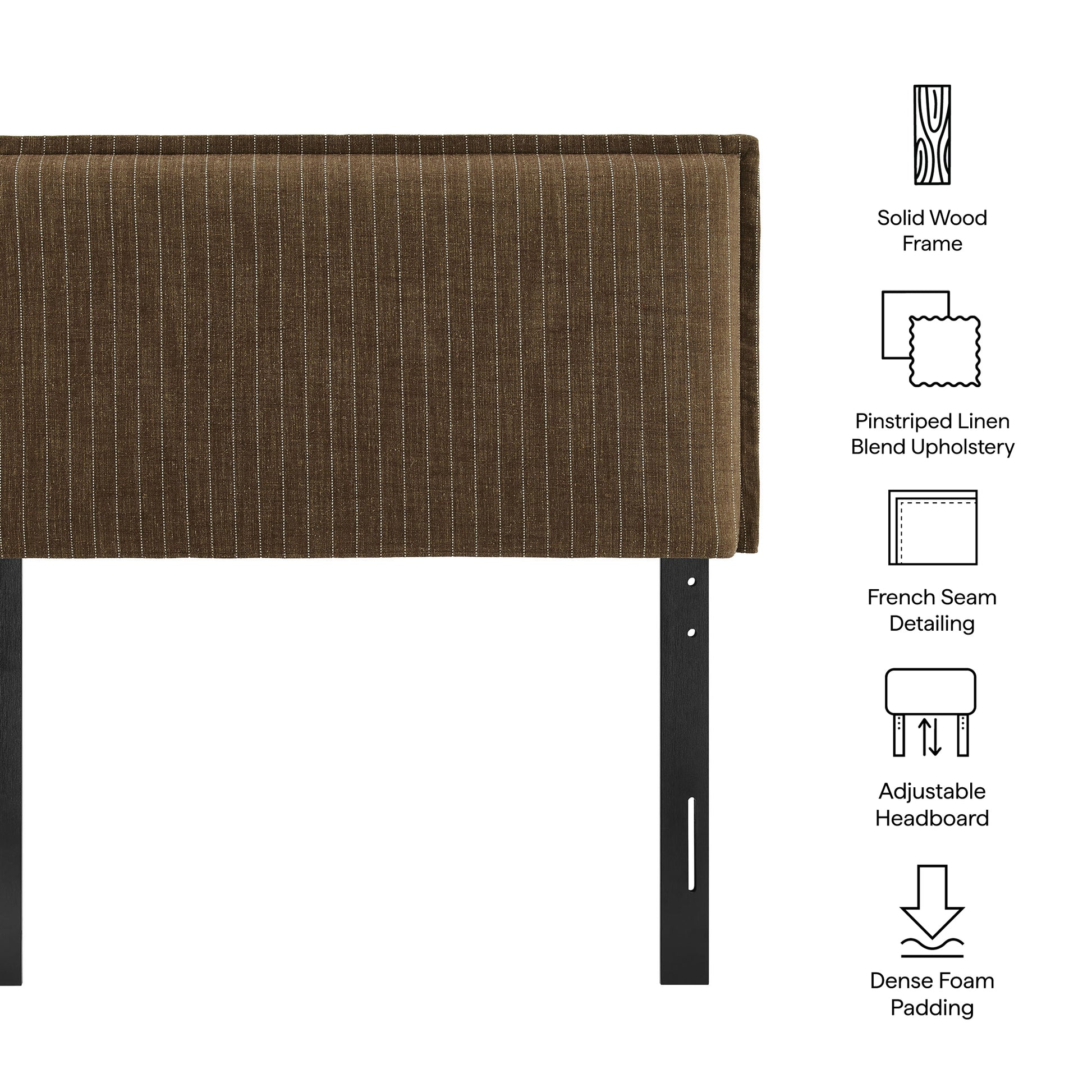 Camille Striped Linen Blend Twin Size Headboard by Modway