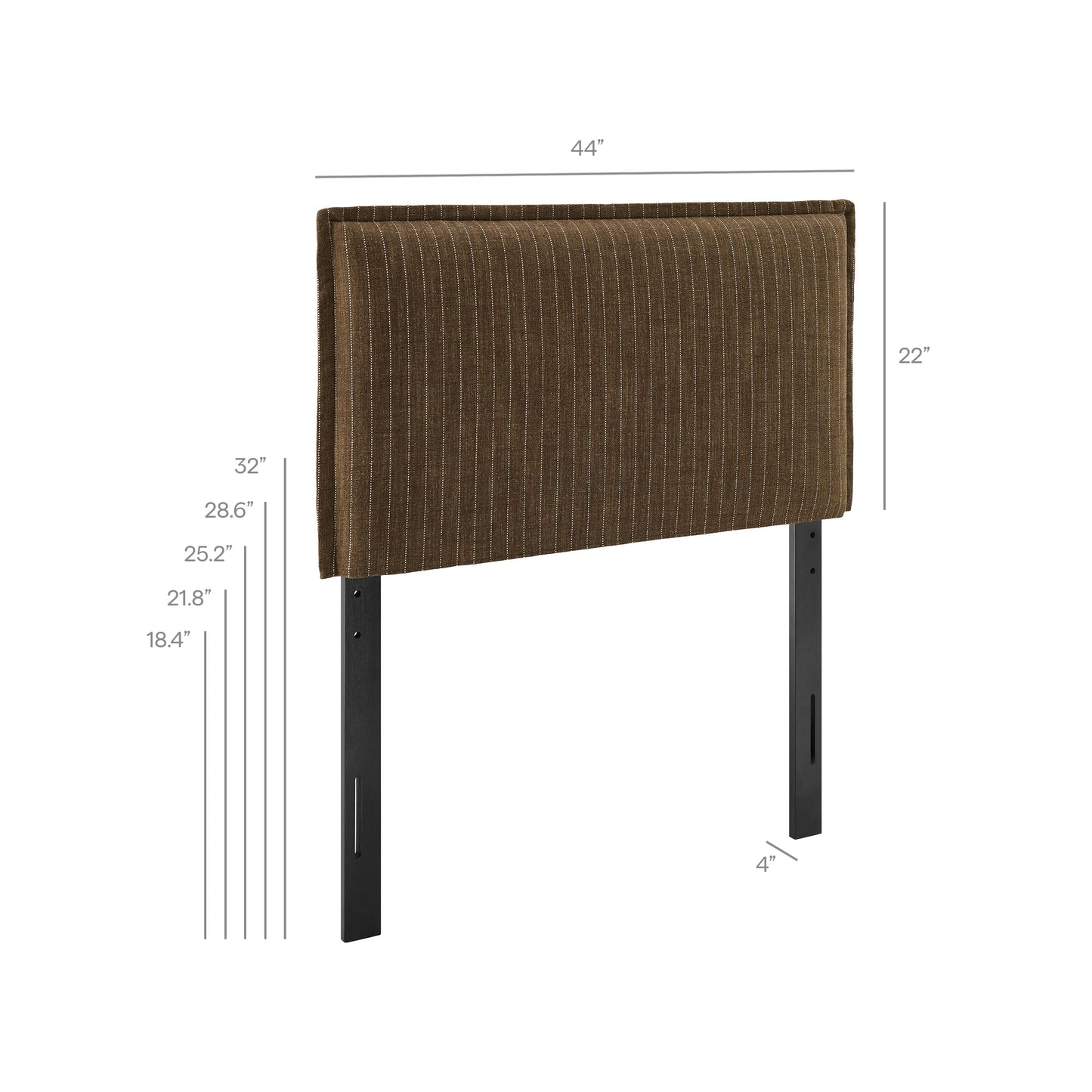 Camille Striped Linen Blend Twin Size Headboard by Modway