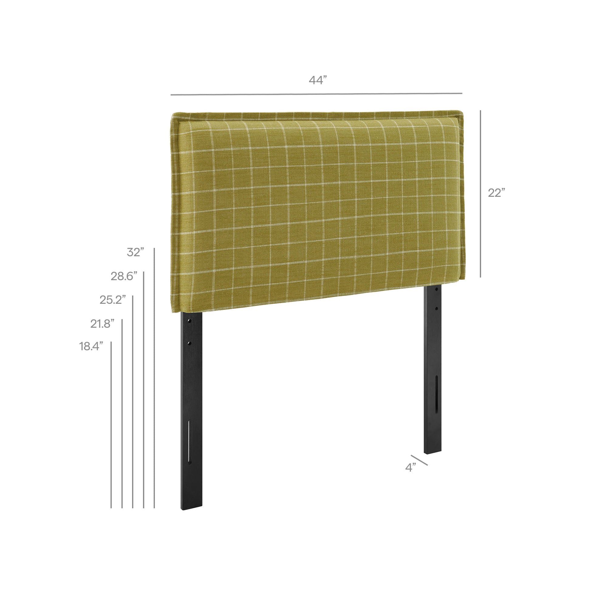 Camille Checkered Linen Blend Twin Size Headboard by Modway