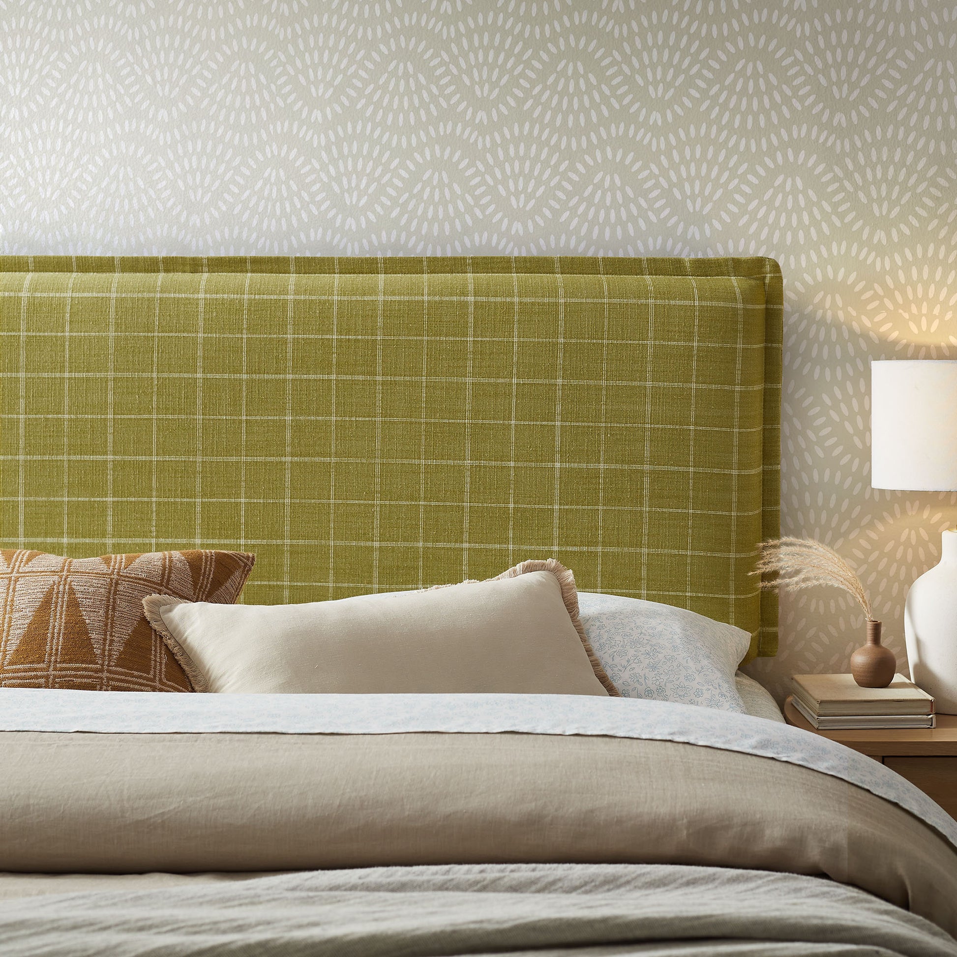 Camille Checkered Linen Blend Full Size Headboard by Modway