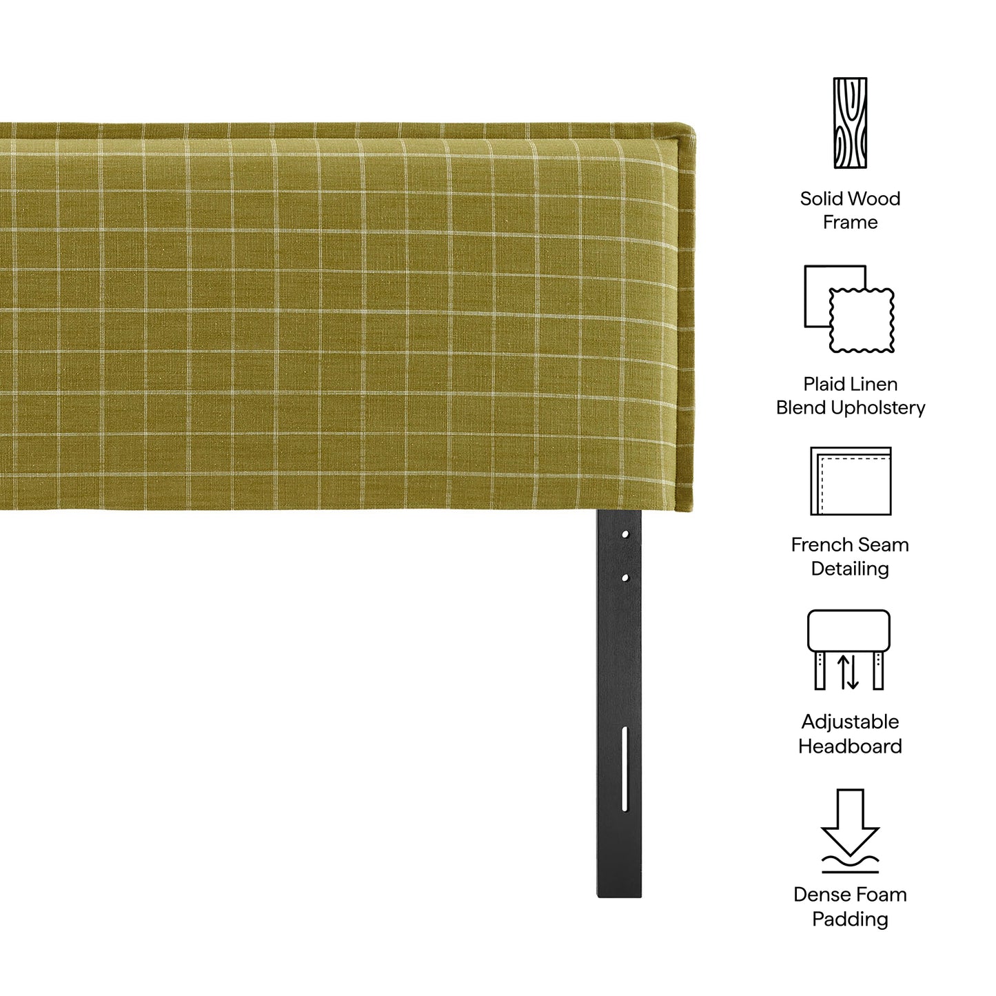 Camille Checkered Linen Blend Full Size Headboard by Modway
