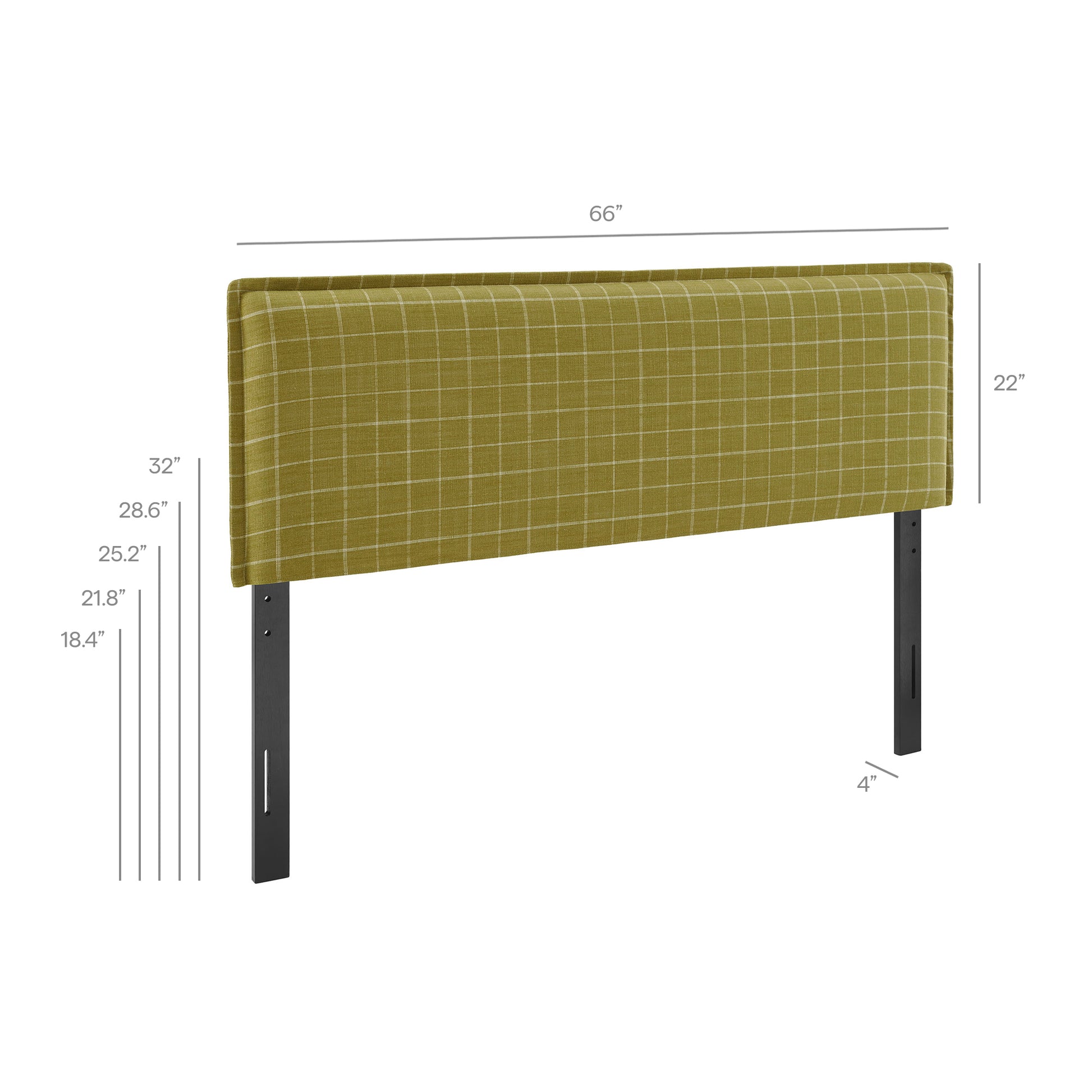 Camille Checkered Linen Blend Queen Size Headboard by Modway