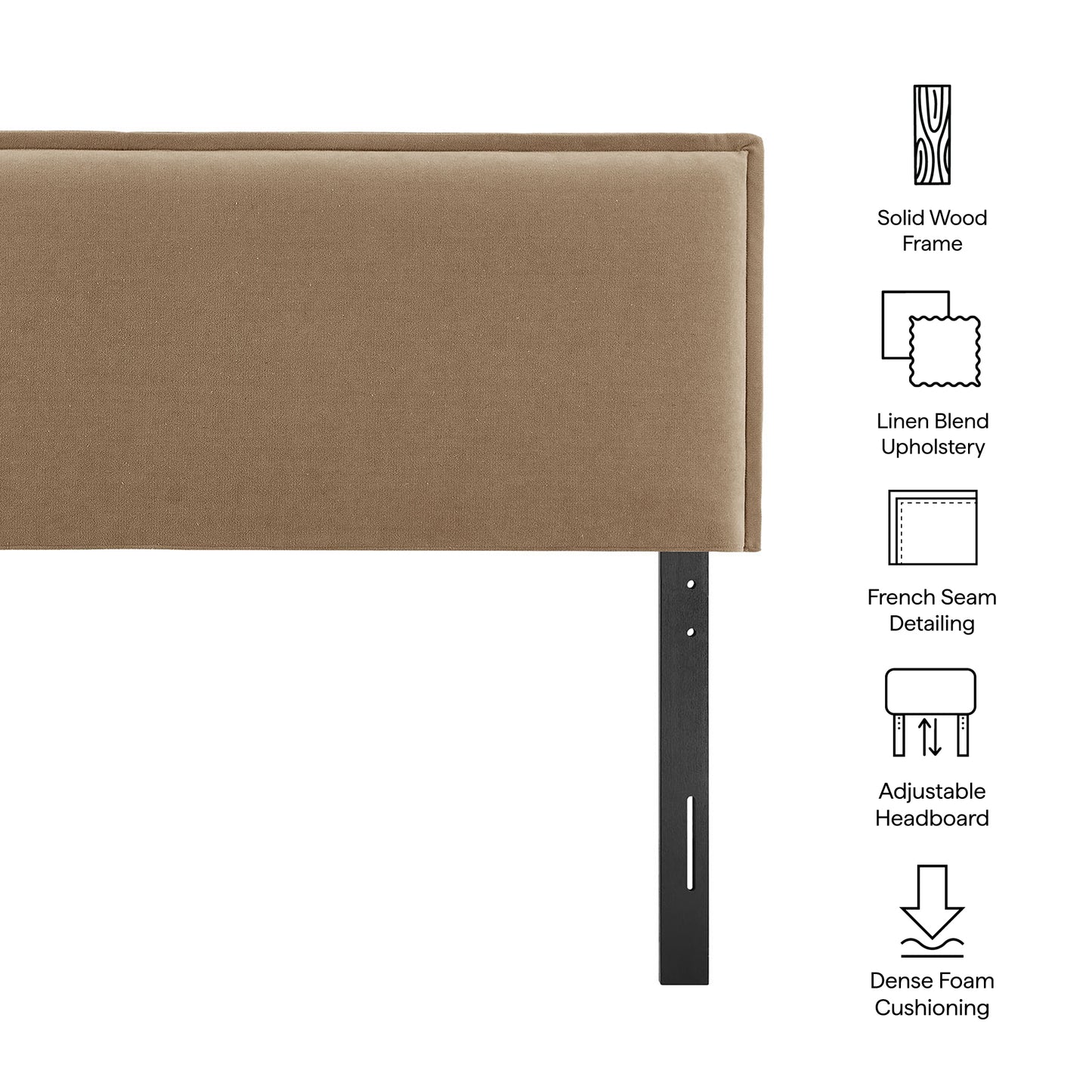 Camille Upholstered Linen Blend King Size Headboard by Modway
