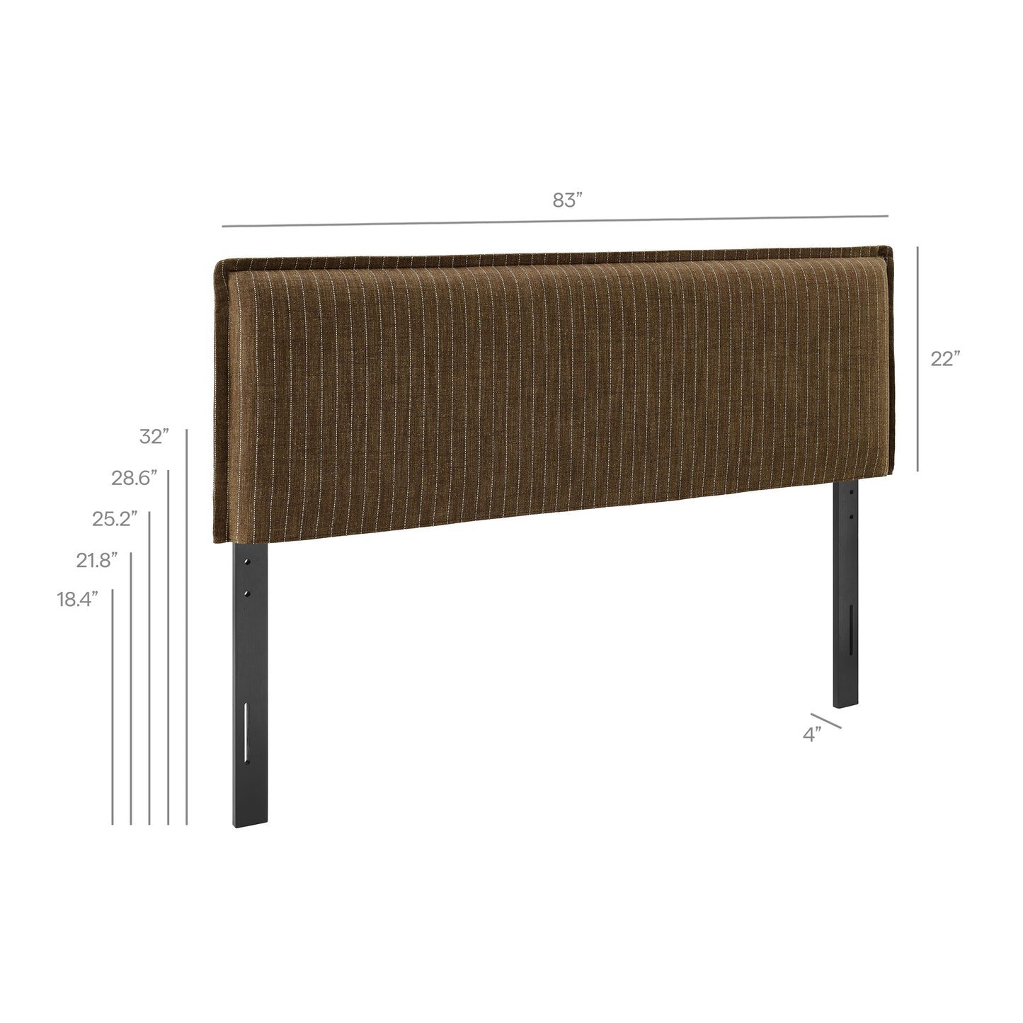 Camille Striped Linen Blend King Size Headboard by Modway