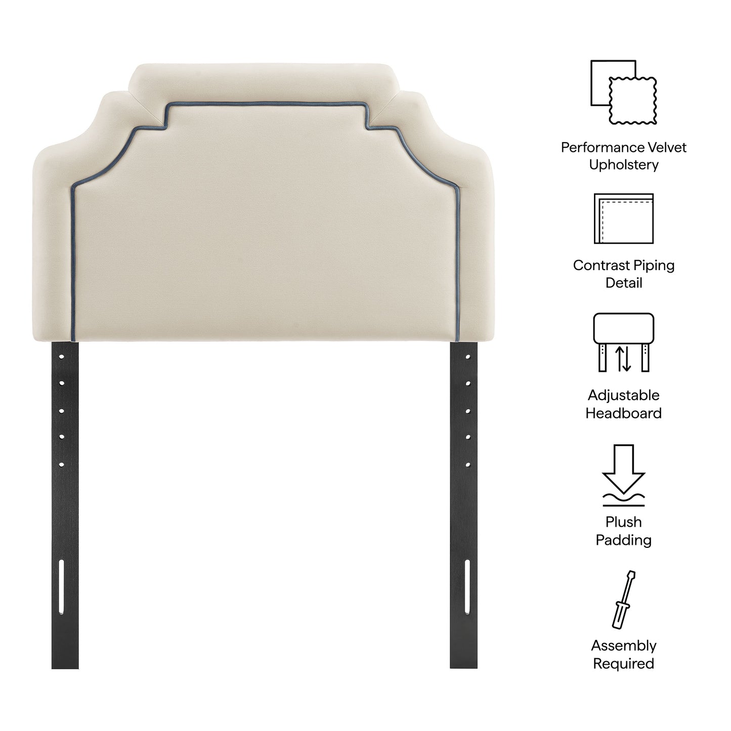 Magnolia Stain-Resistant Performance Velvet Twin Size Headboard by Modway