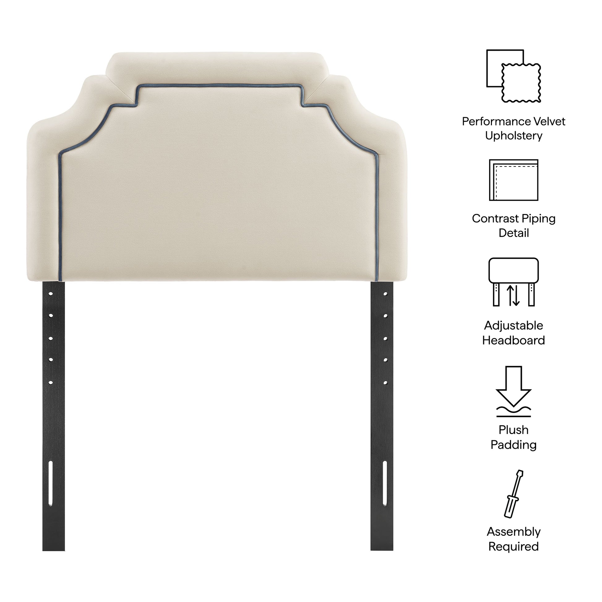 Magnolia Stain-Resistant Performance Velvet Twin Size Headboard by Modway