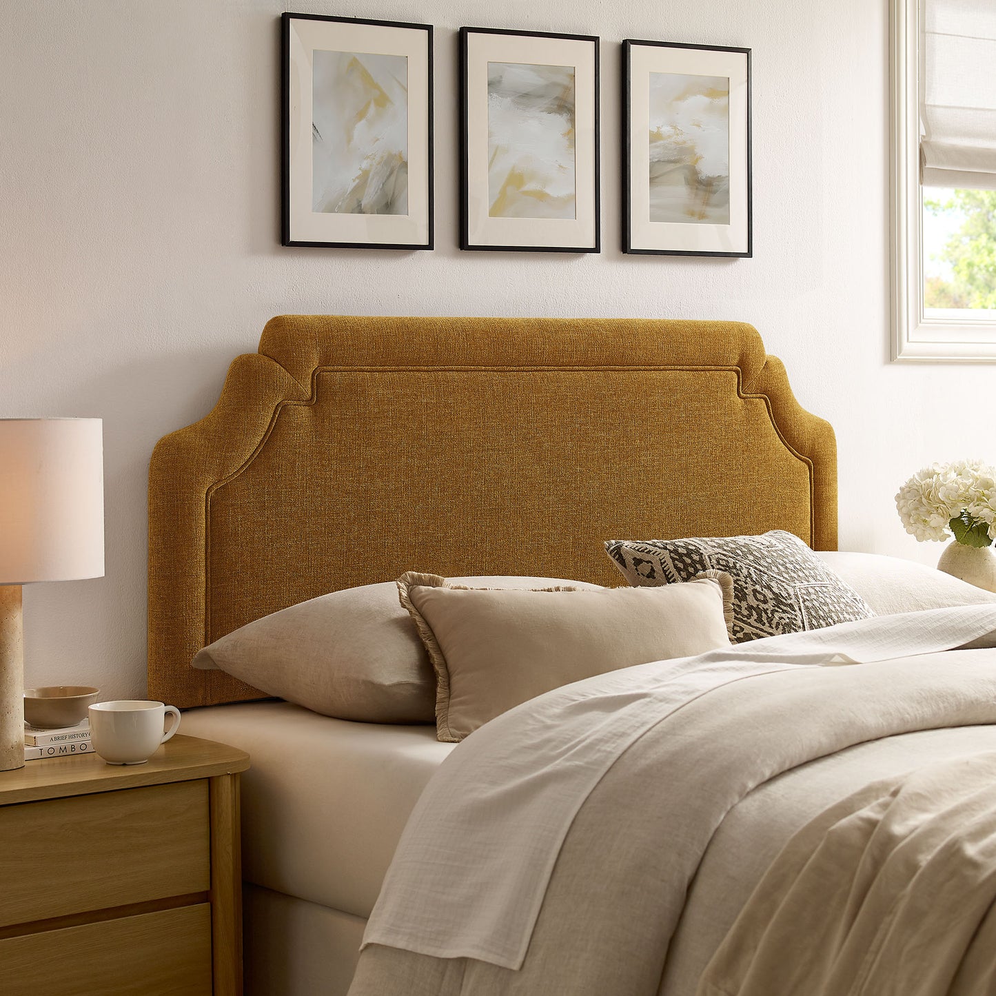 Magnolia Upholstered Fabric Queen Size Headboard by Modway