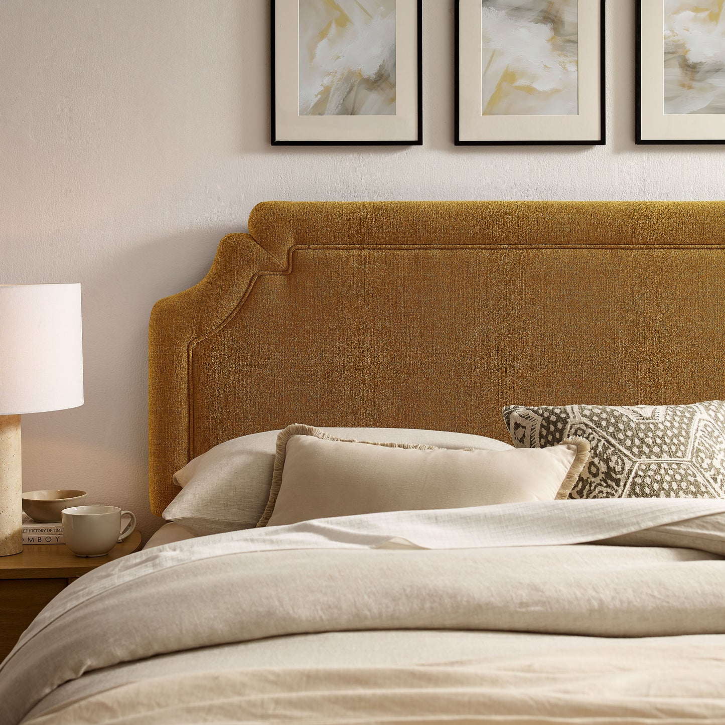 Magnolia Upholstered Fabric King Size Headboard by Modway