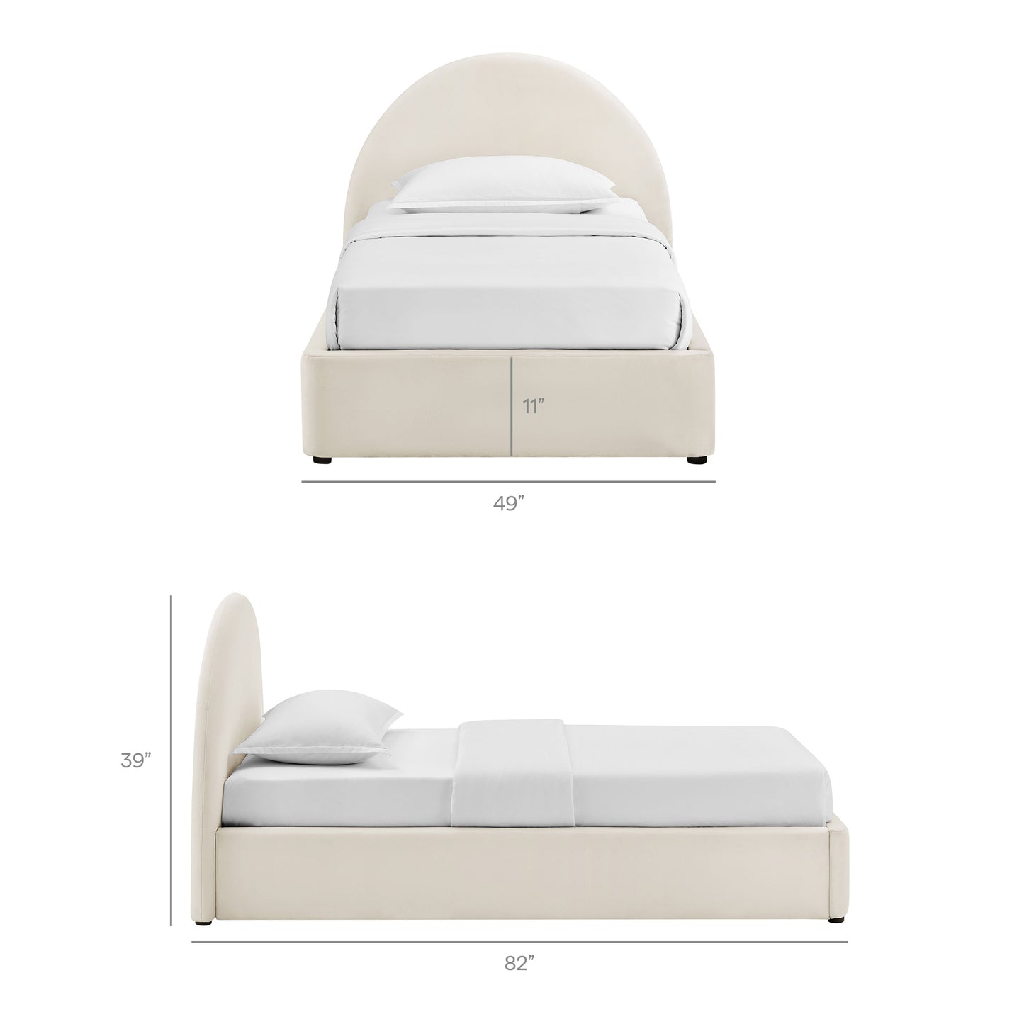 Resort Twin Arched Performance Velvet Storage Platform Bed Frame by Modway