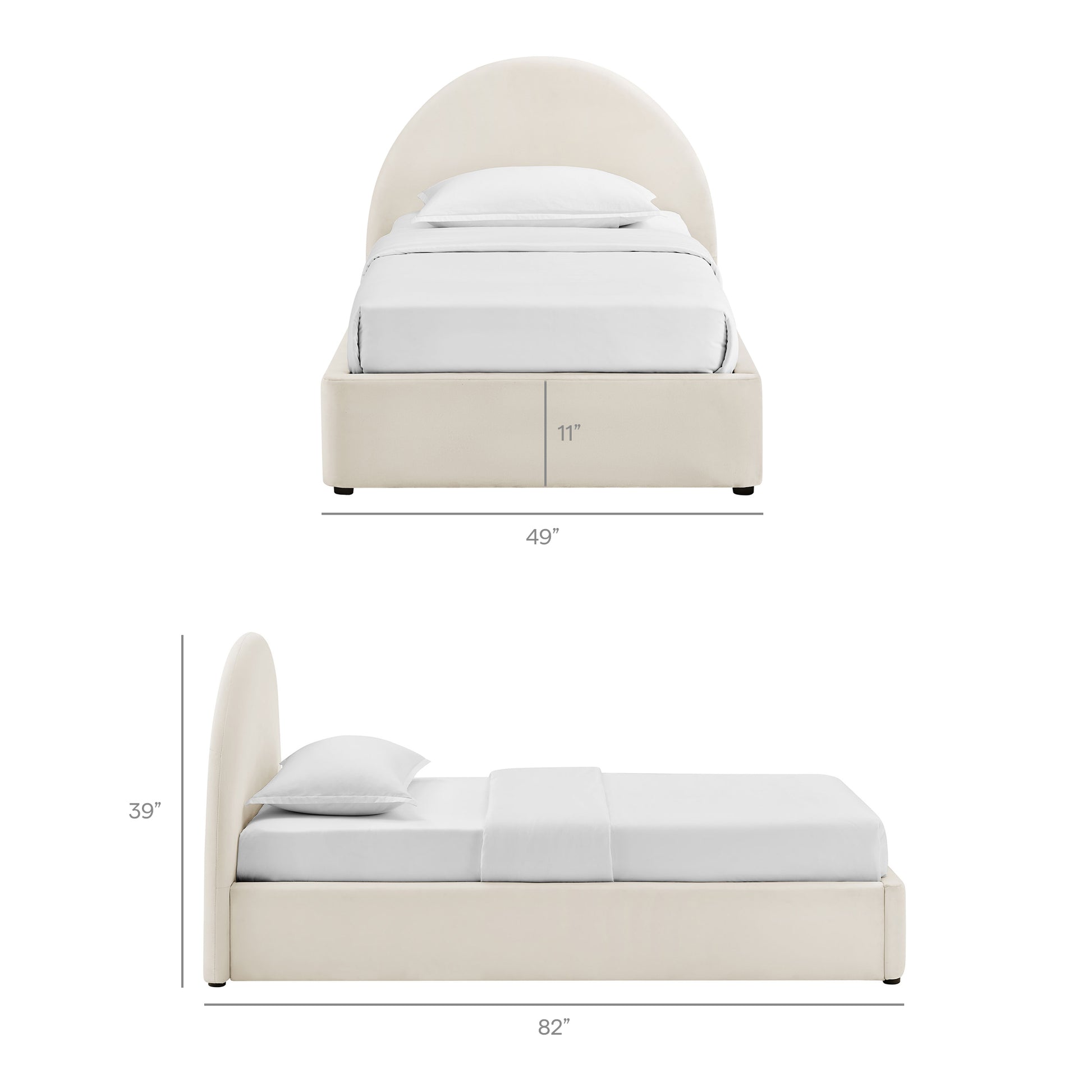 Resort Twin Arched Performance Velvet Storage Platform Bed Frame by Modway