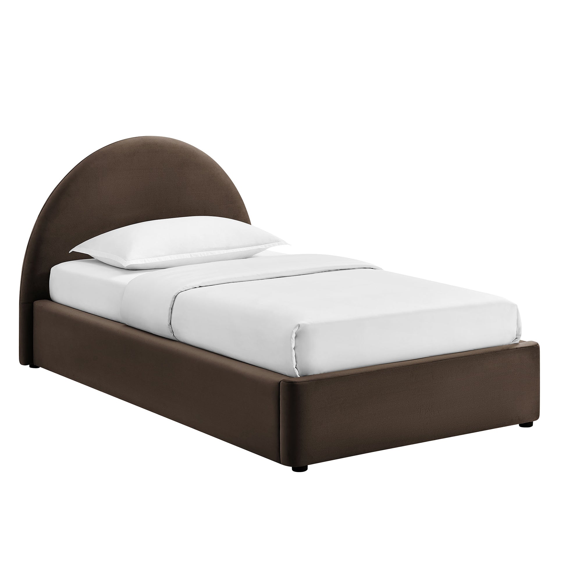 Resort Twin Arched Performance Velvet Storage Platform Bed Frame by Modway
