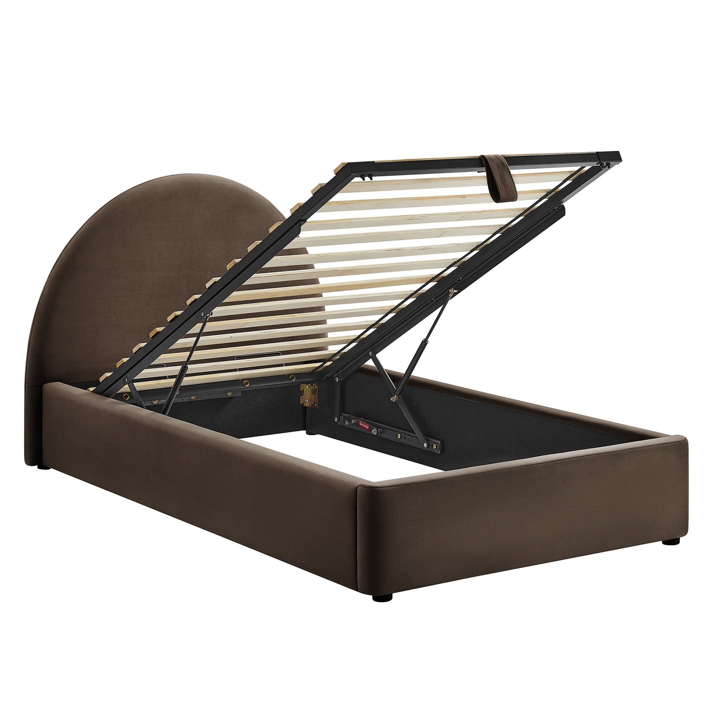 Resort Twin Arched Performance Velvet Storage Platform Bed Frame by Modway