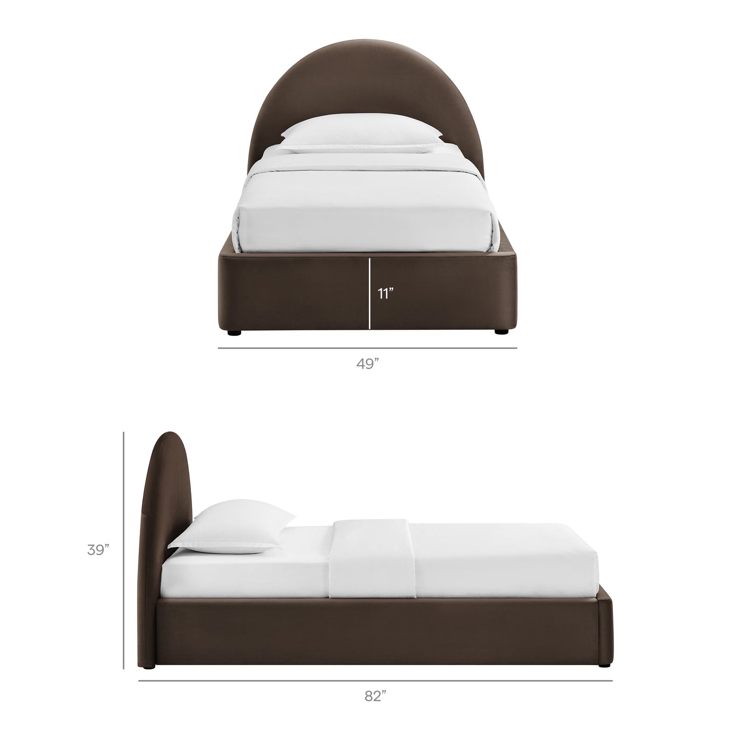 Resort Twin Arched Performance Velvet Storage Platform Bed Frame by Modway