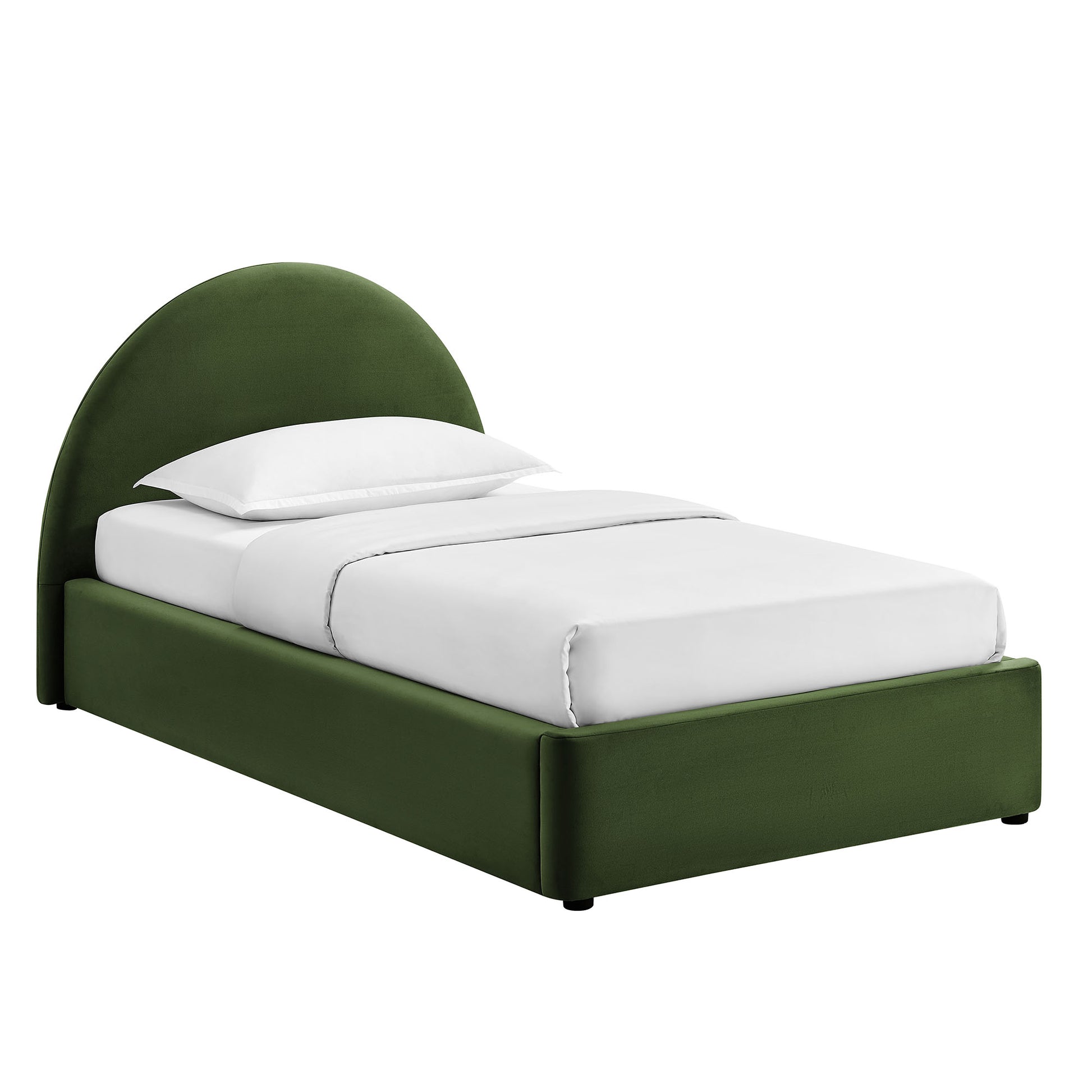 Resort Twin Arched Performance Velvet Storage Platform Bed Frame by Modway