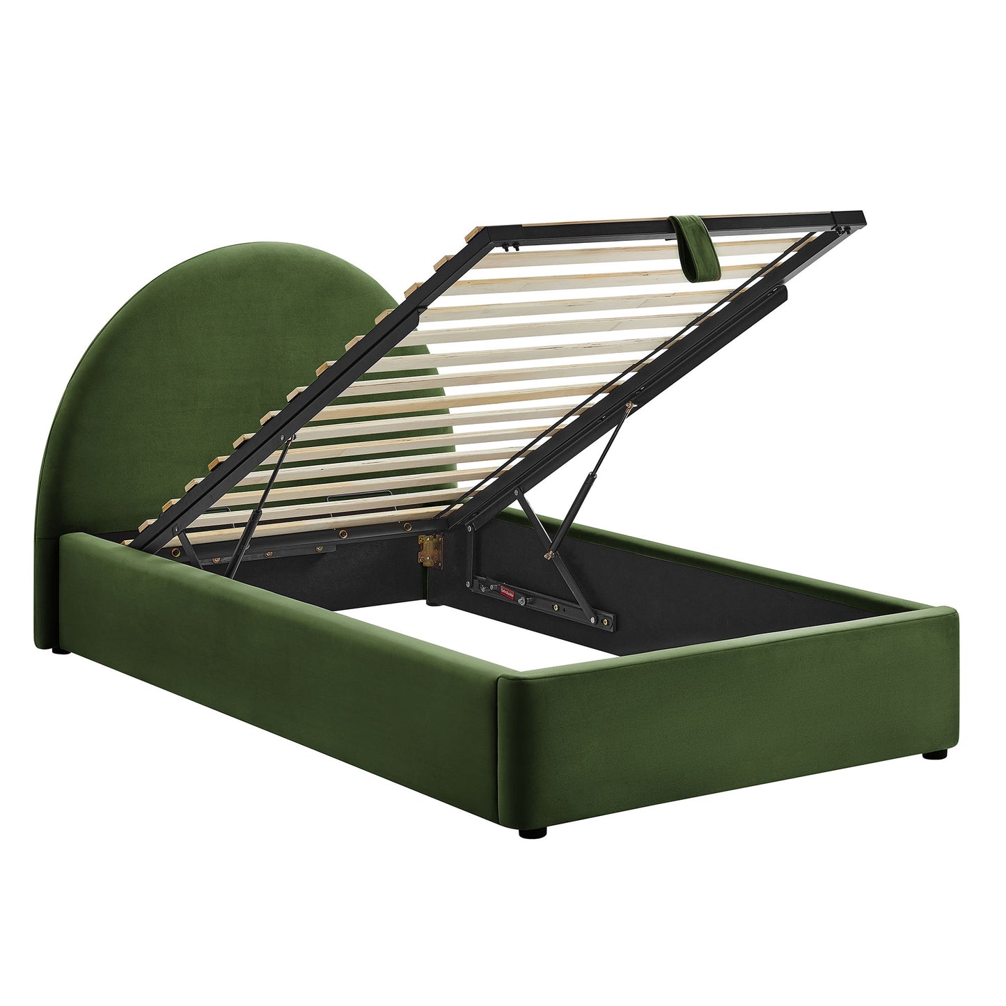 Resort Twin Arched Performance Velvet Storage Platform Bed Frame by Modway