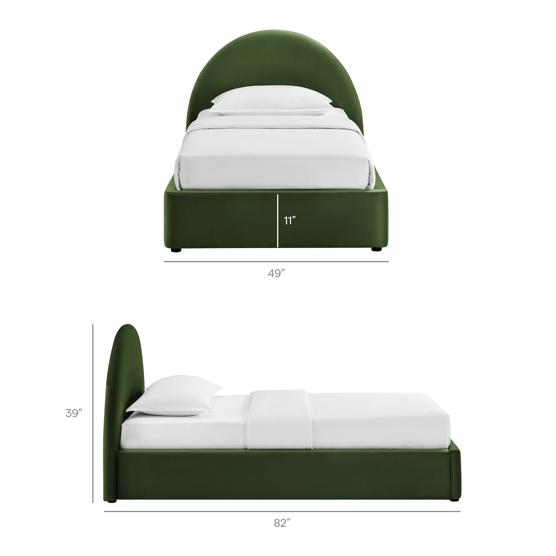 Resort Twin Arched Performance Velvet Storage Platform Bed Frame by Modway