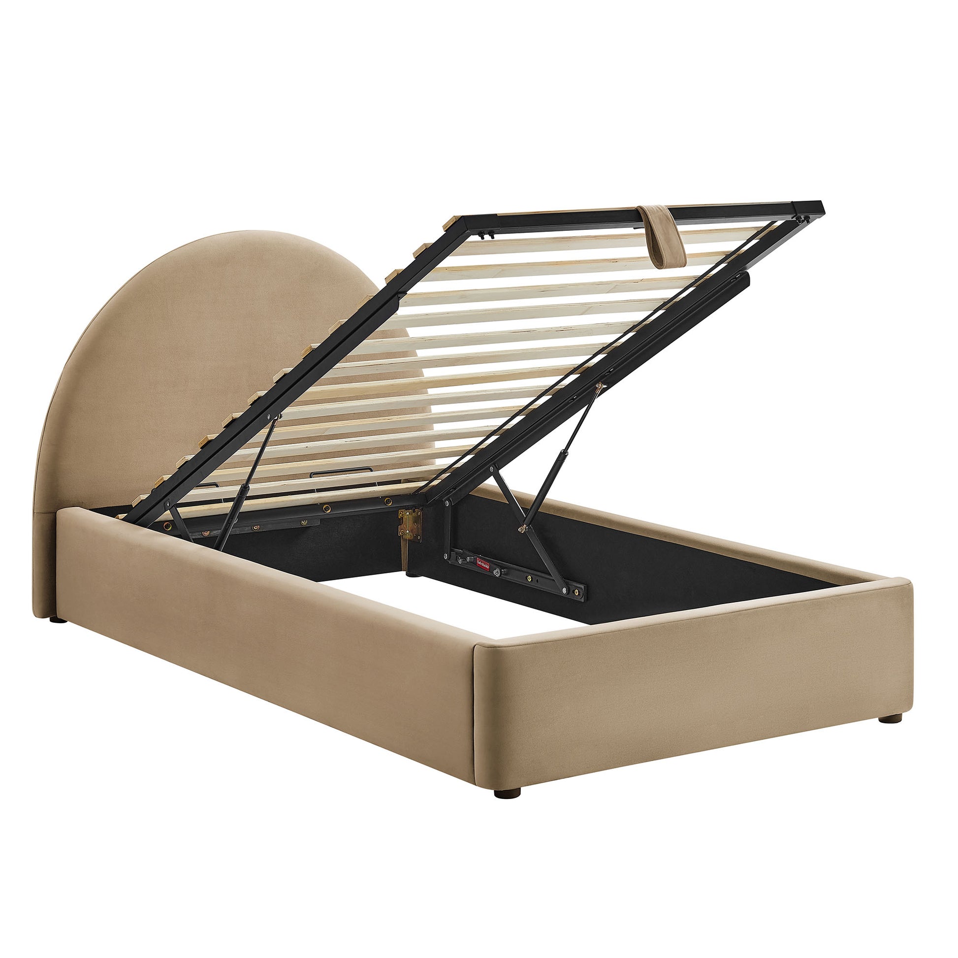 Resort Twin Arched Performance Velvet Storage Platform Bed Frame by Modway