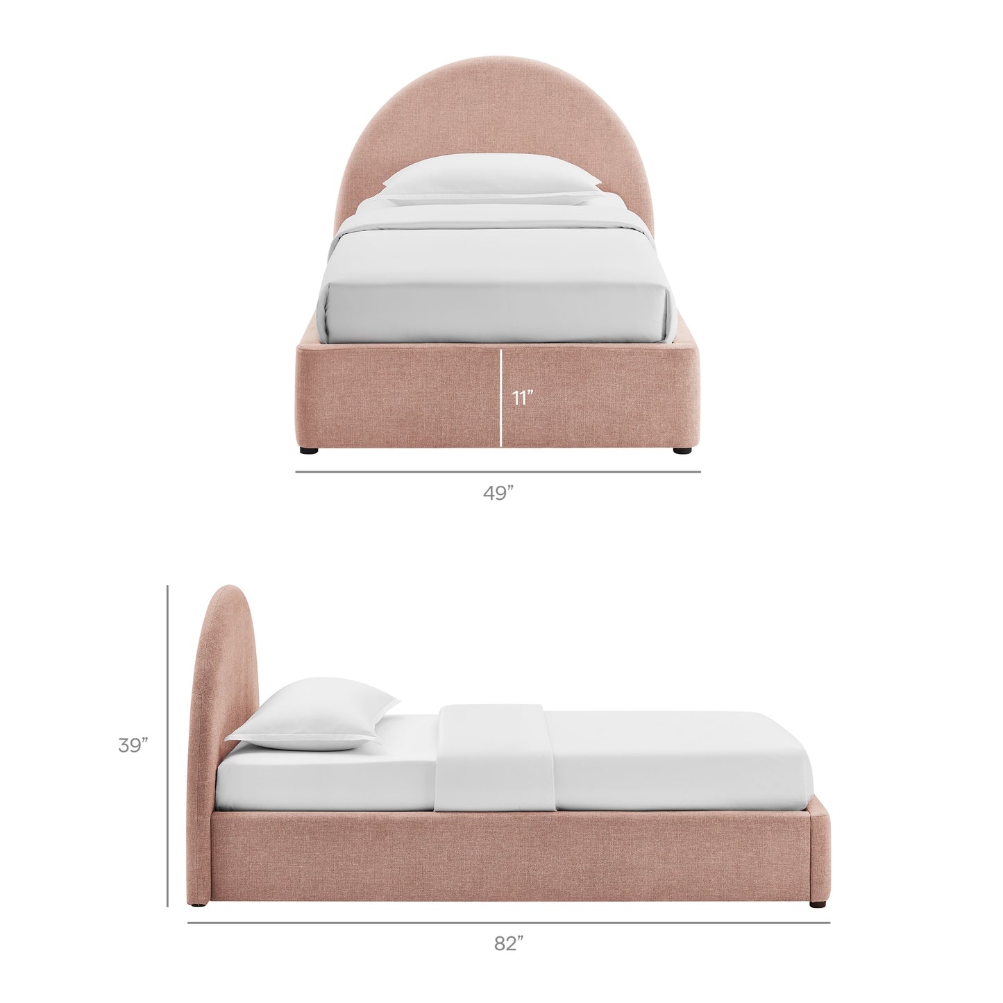 Resort Twin Arched Upholstered Fabric Storage Platform Bed Frame by Modway